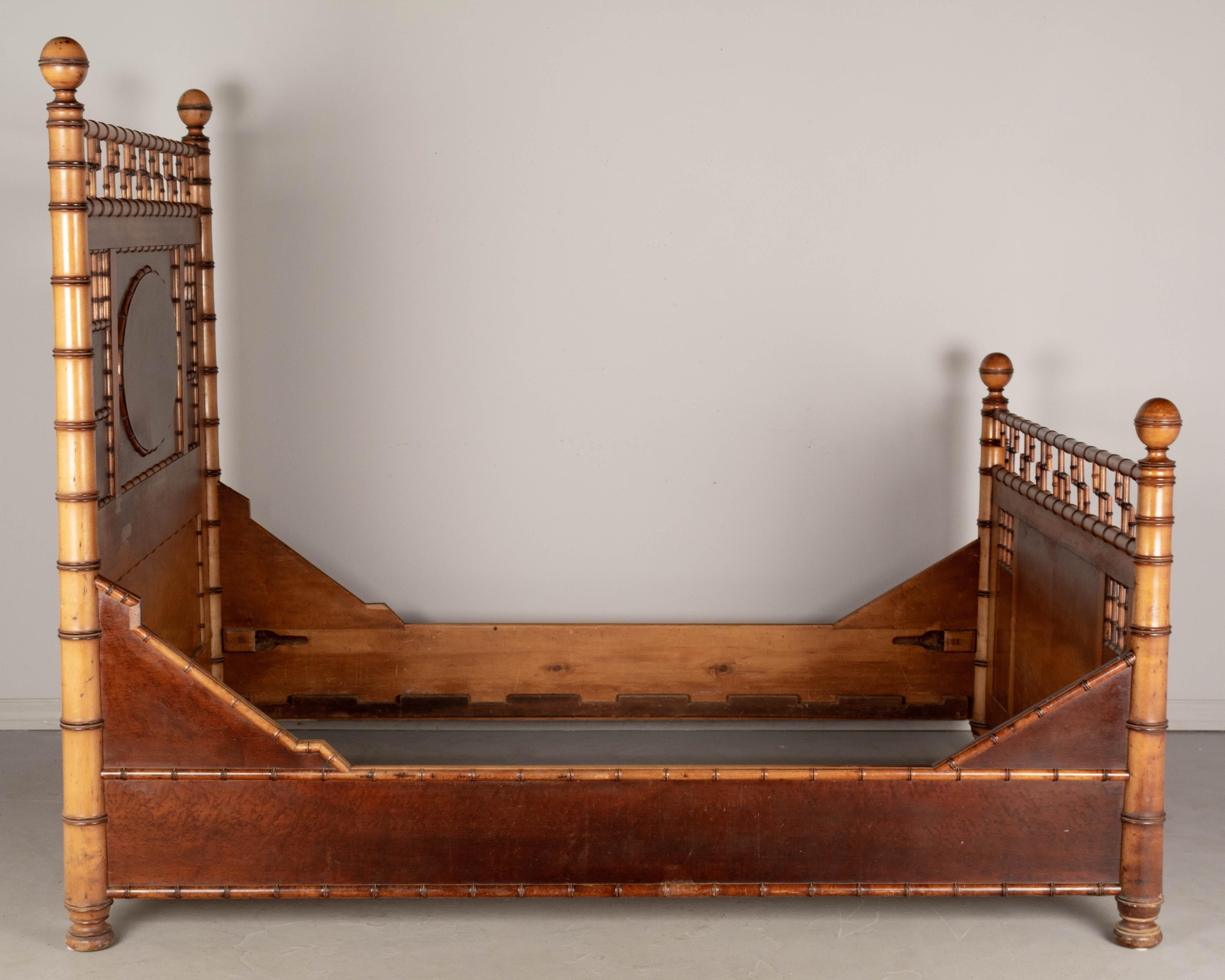 19th Century R.J. Horner Aesthetic Movement Faux Bamboo Bed For Sale 1