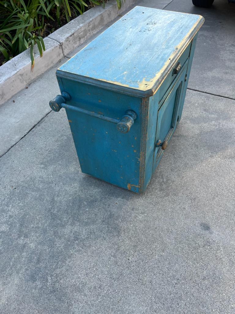 19th Century Robin Egg Blue Wash Stand For Sale 4