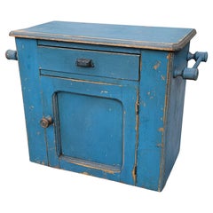 19th Century Robin Egg Blue Wash Stand