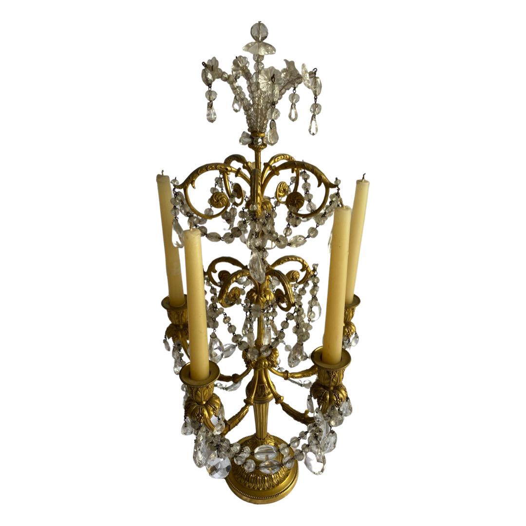 French 19th Century Rock Crystal and Dore Bronze Girondals For Sale