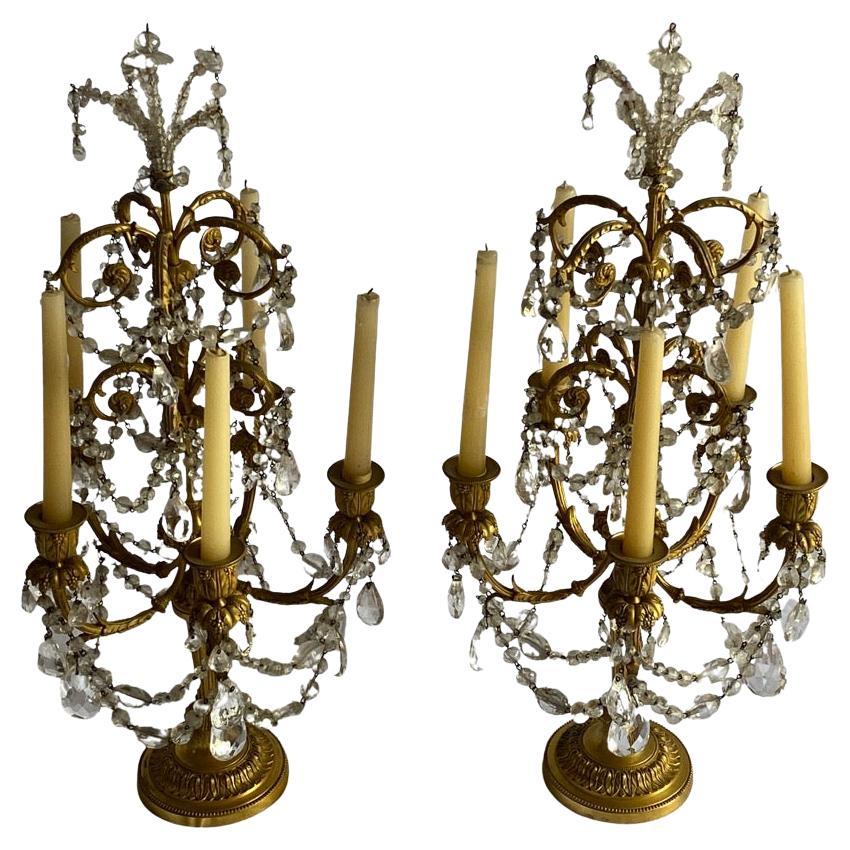 19th Century Rock Crystal and Dore Bronze Girondals For Sale