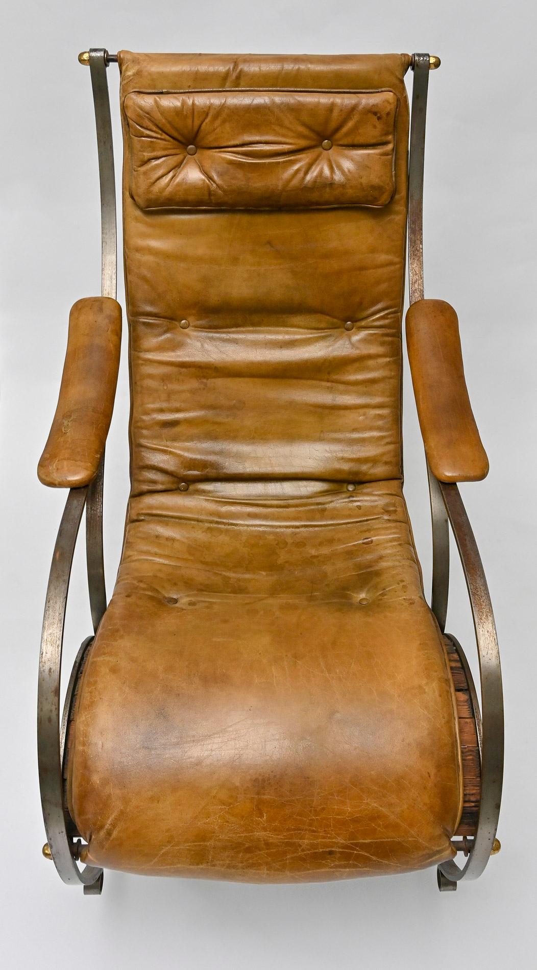 Mid-19th Century 19th Century Rocking Chair Iron England John Porter For Sale