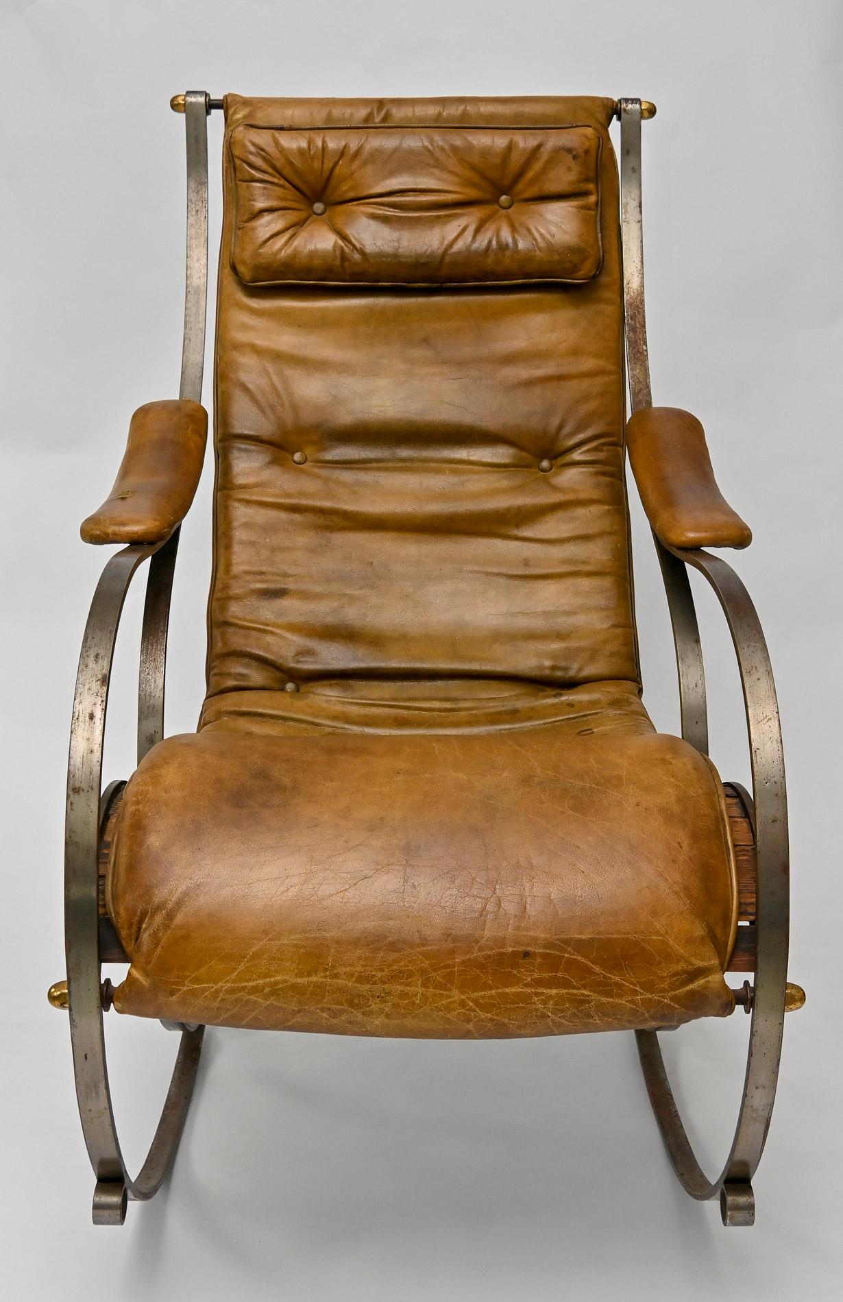 19th Century Rocking Chair Iron England John Porter For Sale 1