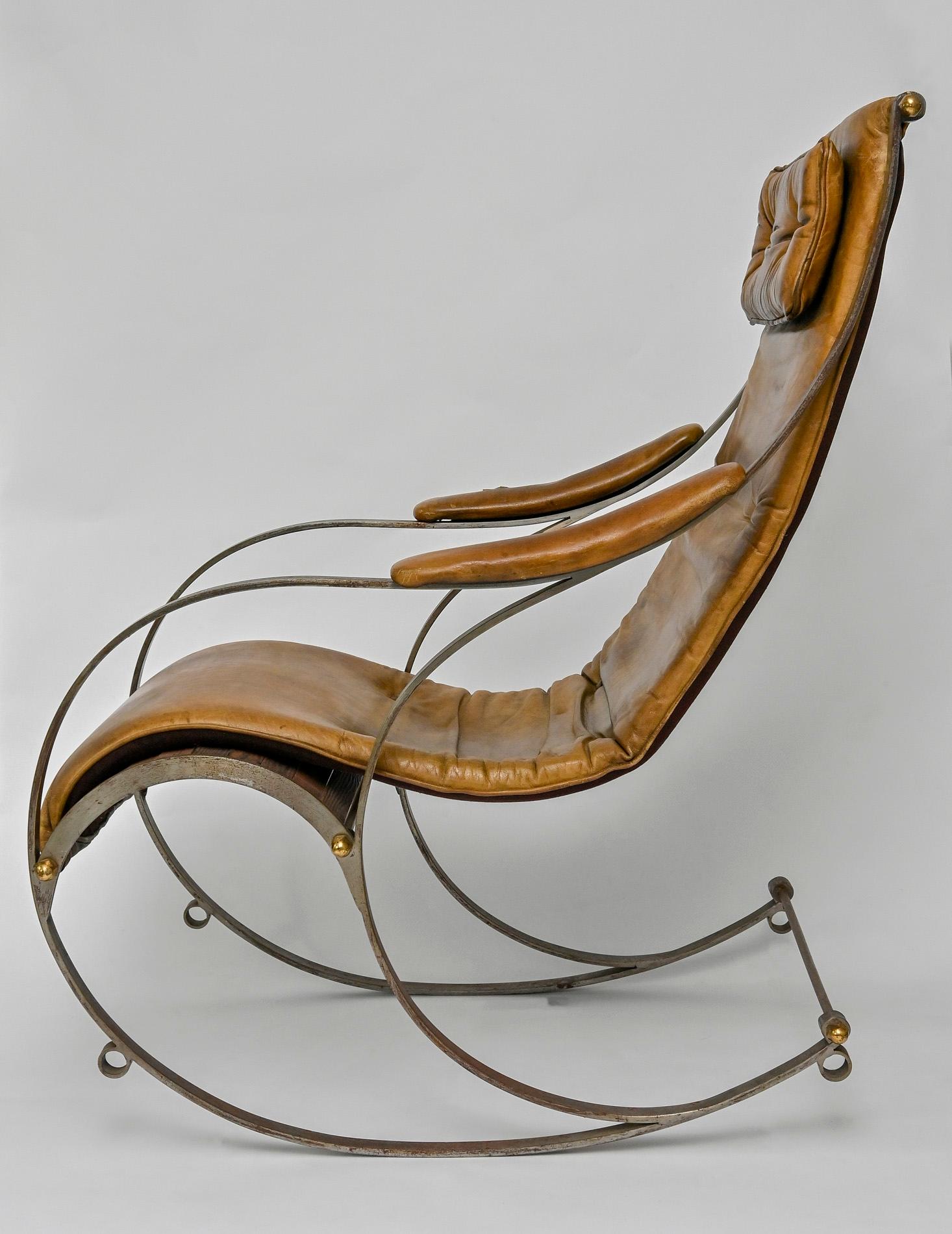 19th Century Rocking Chair Iron England John Porter For Sale 3