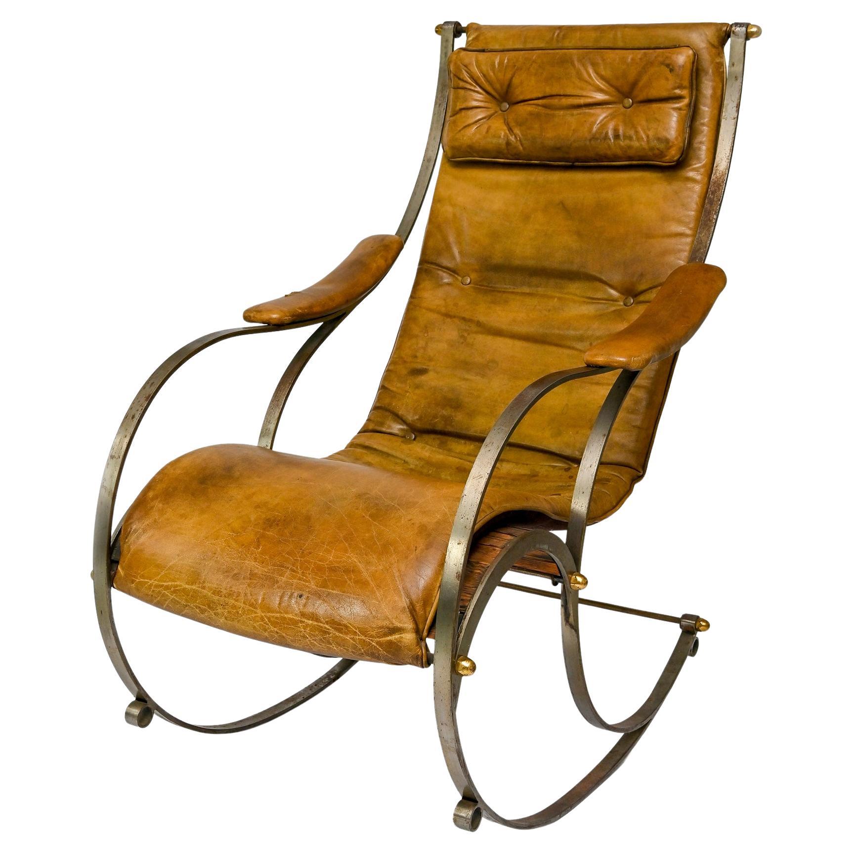 19th Century Rocking Chair Iron England John Porter For Sale