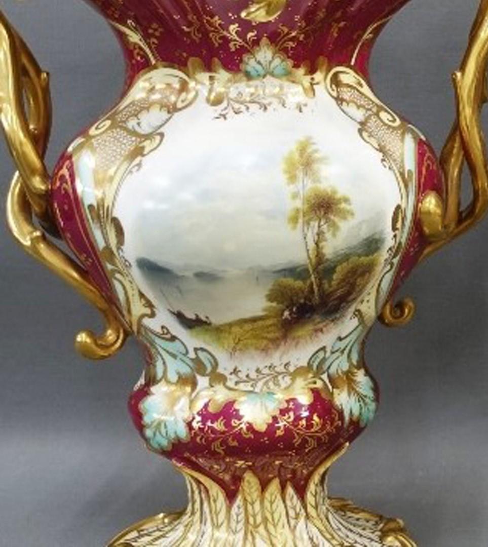 19th Century Rockingham Porcelain Urns For Sale 6