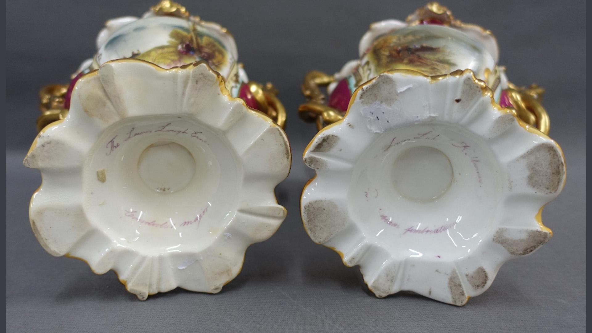 19th Century Rockingham Porcelain Urns For Sale 9