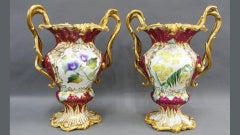 19th Century Rockingham Porcelain Urns