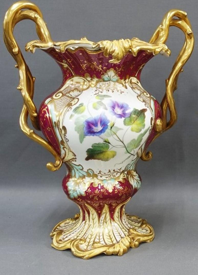 19th Century Rockingham Porcelain Urns For Sale 1