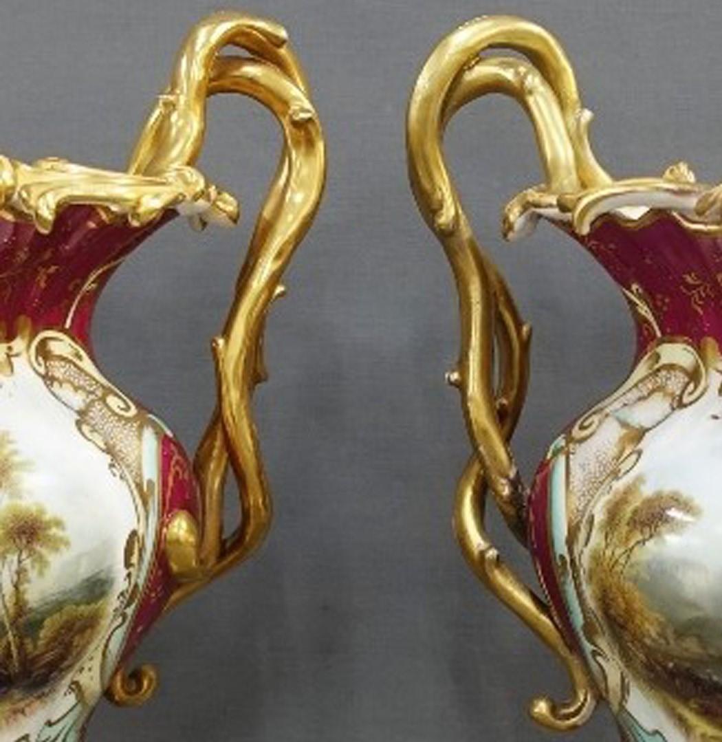 19th Century Rockingham Porcelain Urns For Sale 2