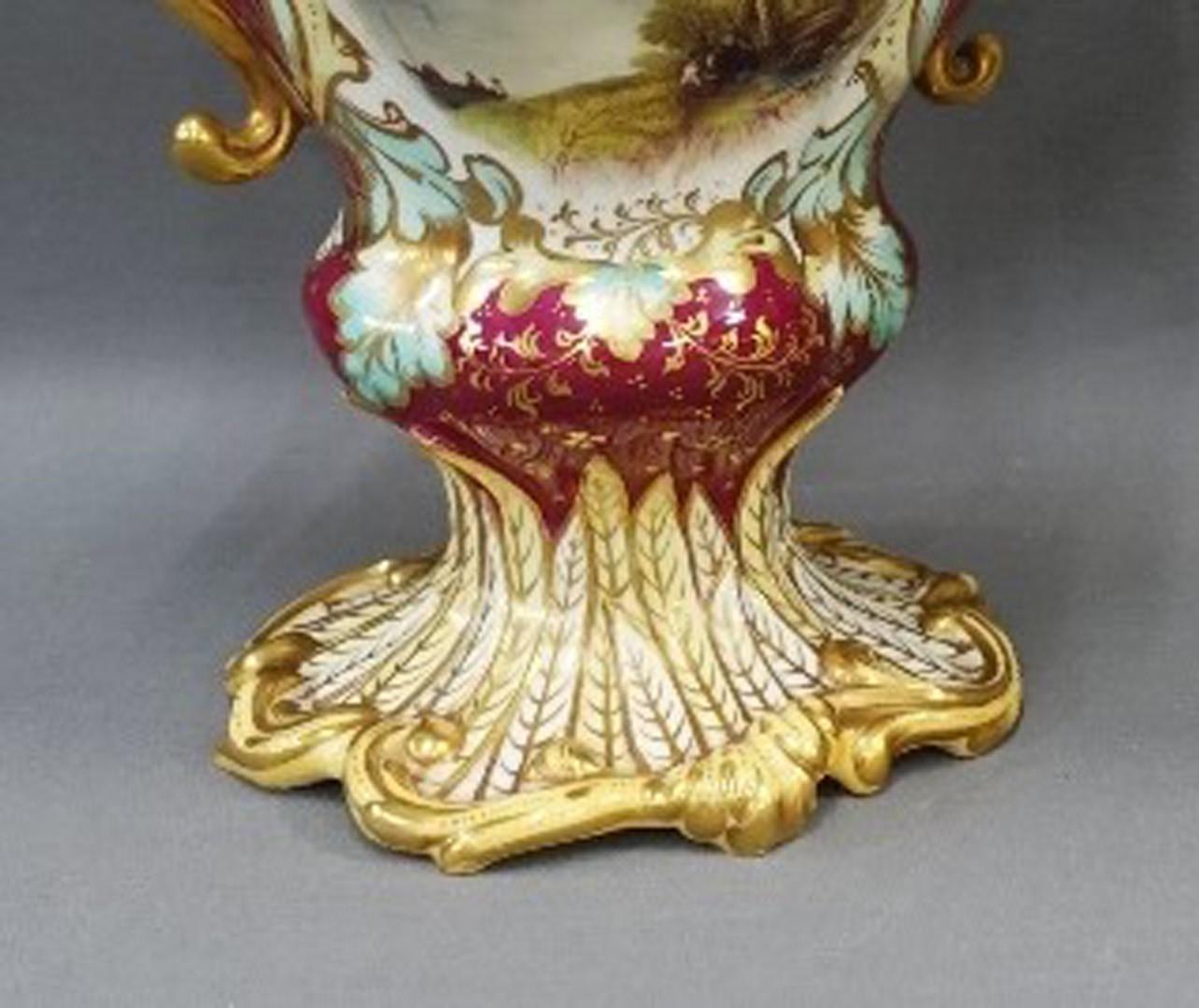 19th Century Rockingham Porcelain Urns For Sale 5