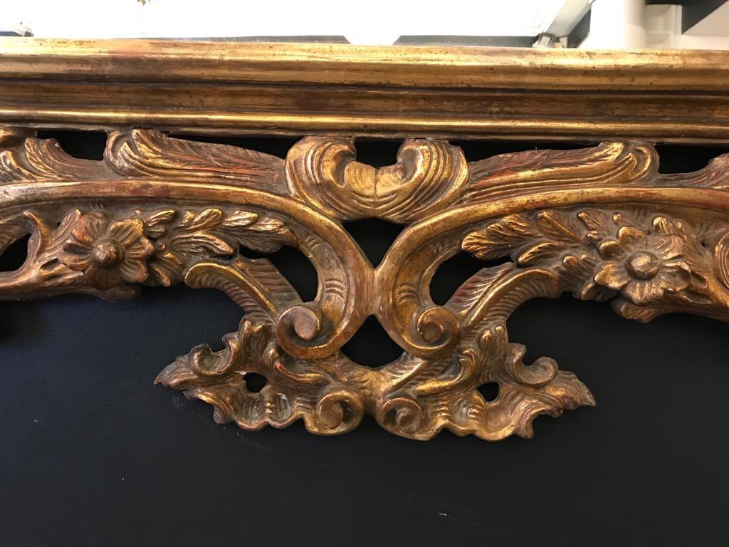 Large 19th Century French Rococo Carved Wall Mirror In Good Condition In London, GB
