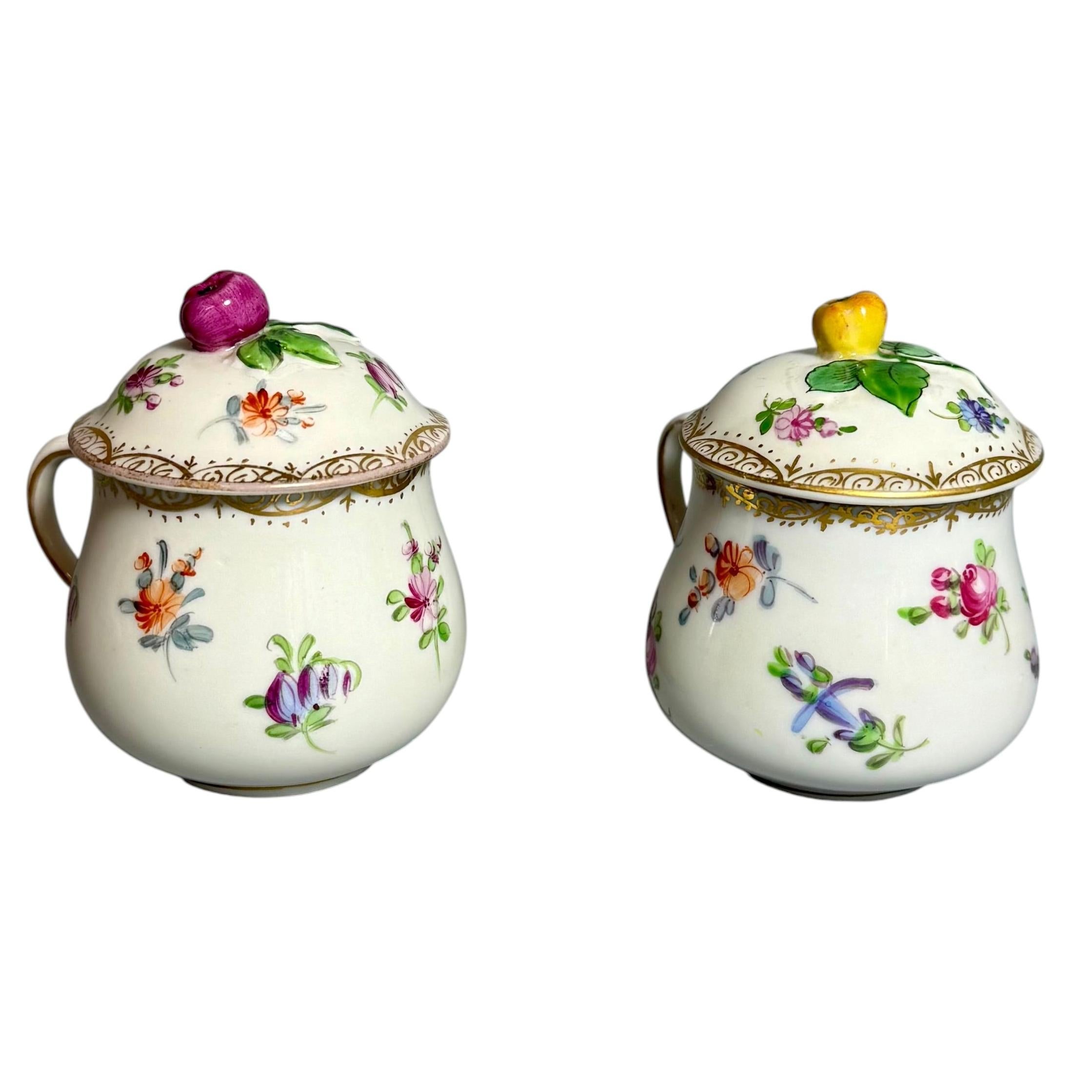 Helena Wolfsohn Créme Cups , Hand-Painted Porcelain, 1879-1881