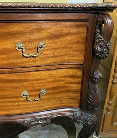 19th Century Rococo Foliate & Scrollwork Carved Commode or Chest in Mahogany