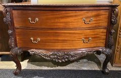 19th Century Rococo Foliate & Scrollwork Carved Commode or Chest in Mahogany