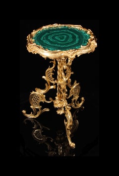 19th Century Gilt Bronze & Malachite Guéridon Table