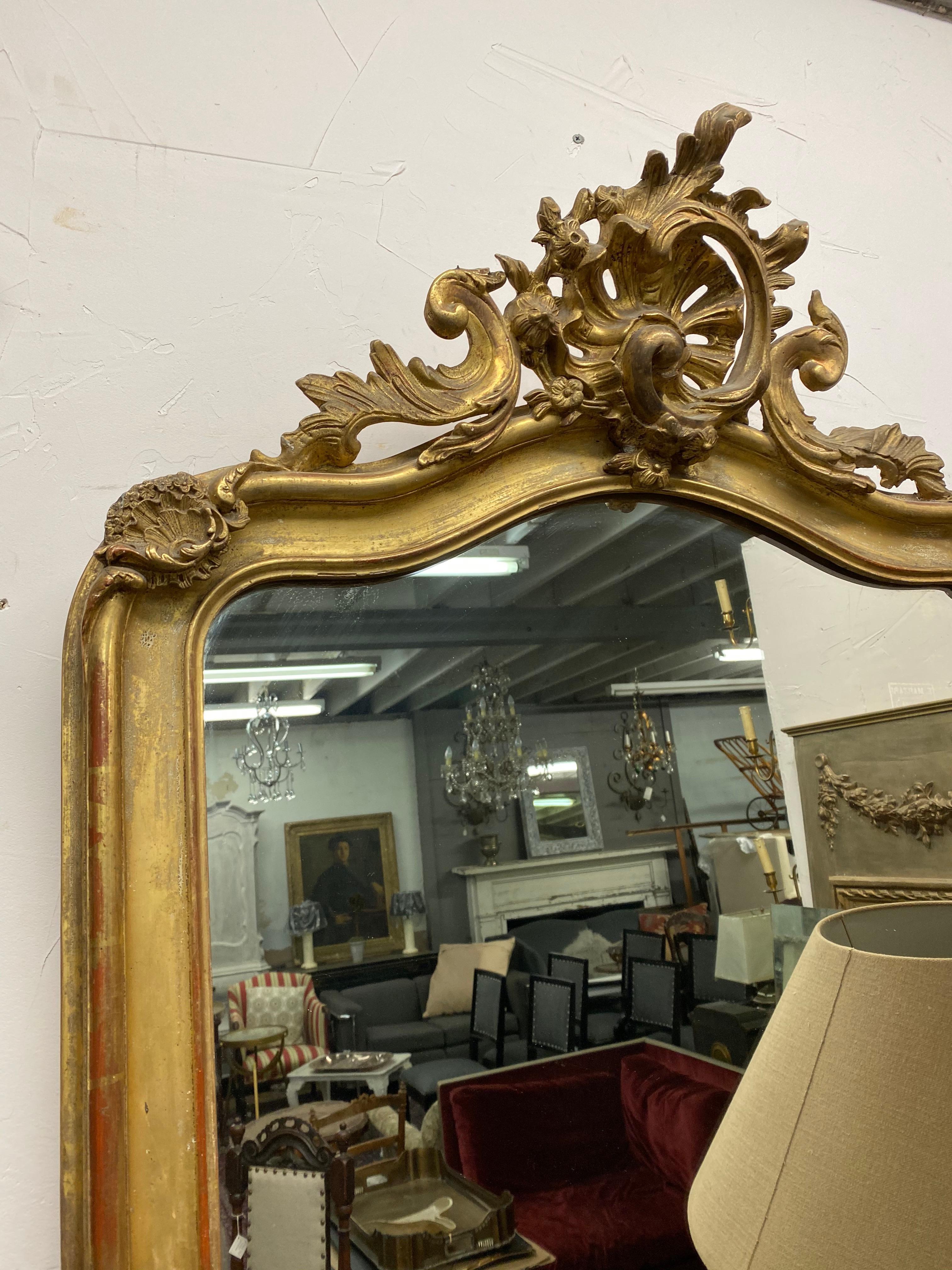 French 19th Century Rococo Gilt Mantel Mirror