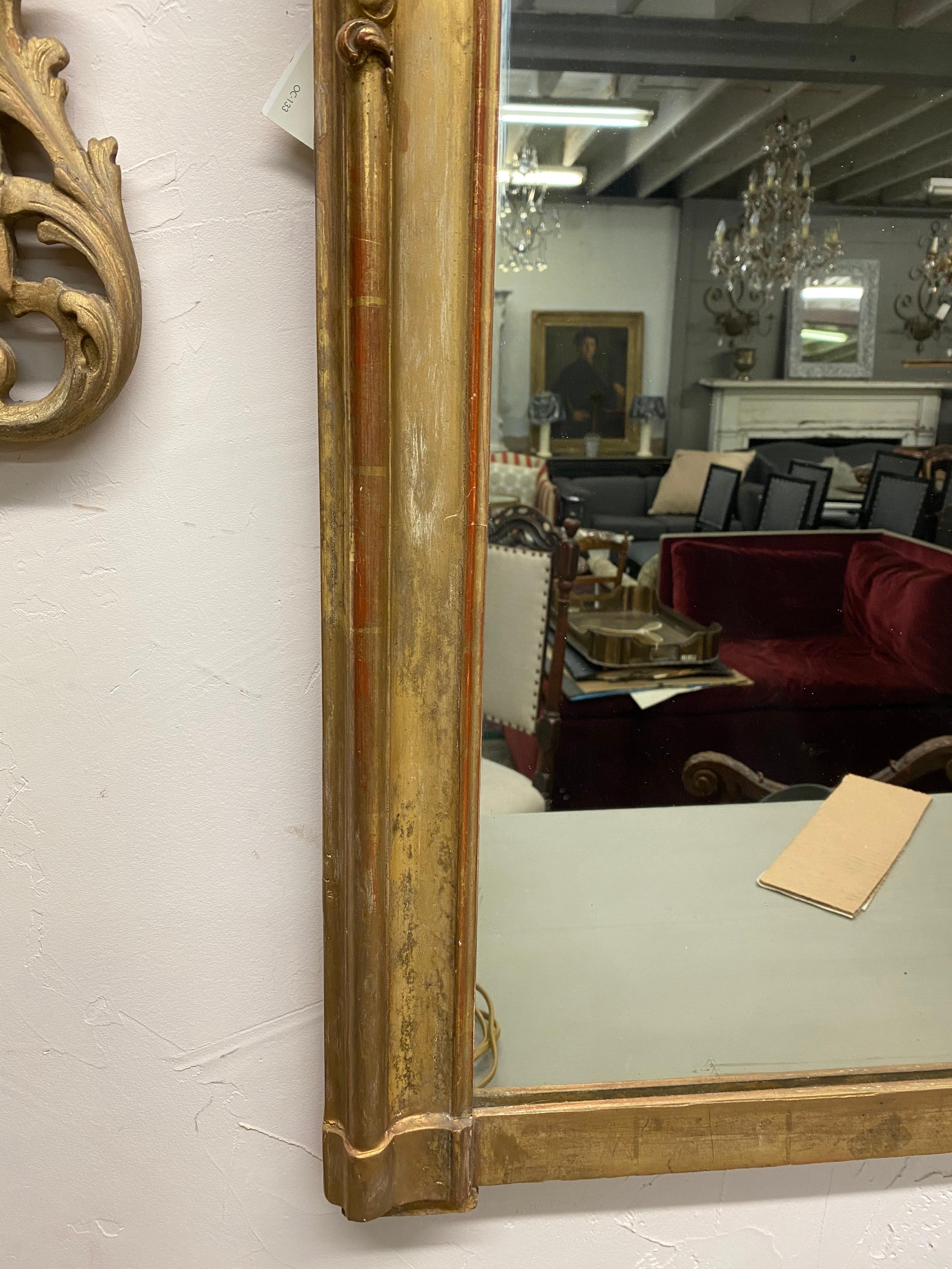Giltwood 19th Century Rococo Gilt Mantel Mirror