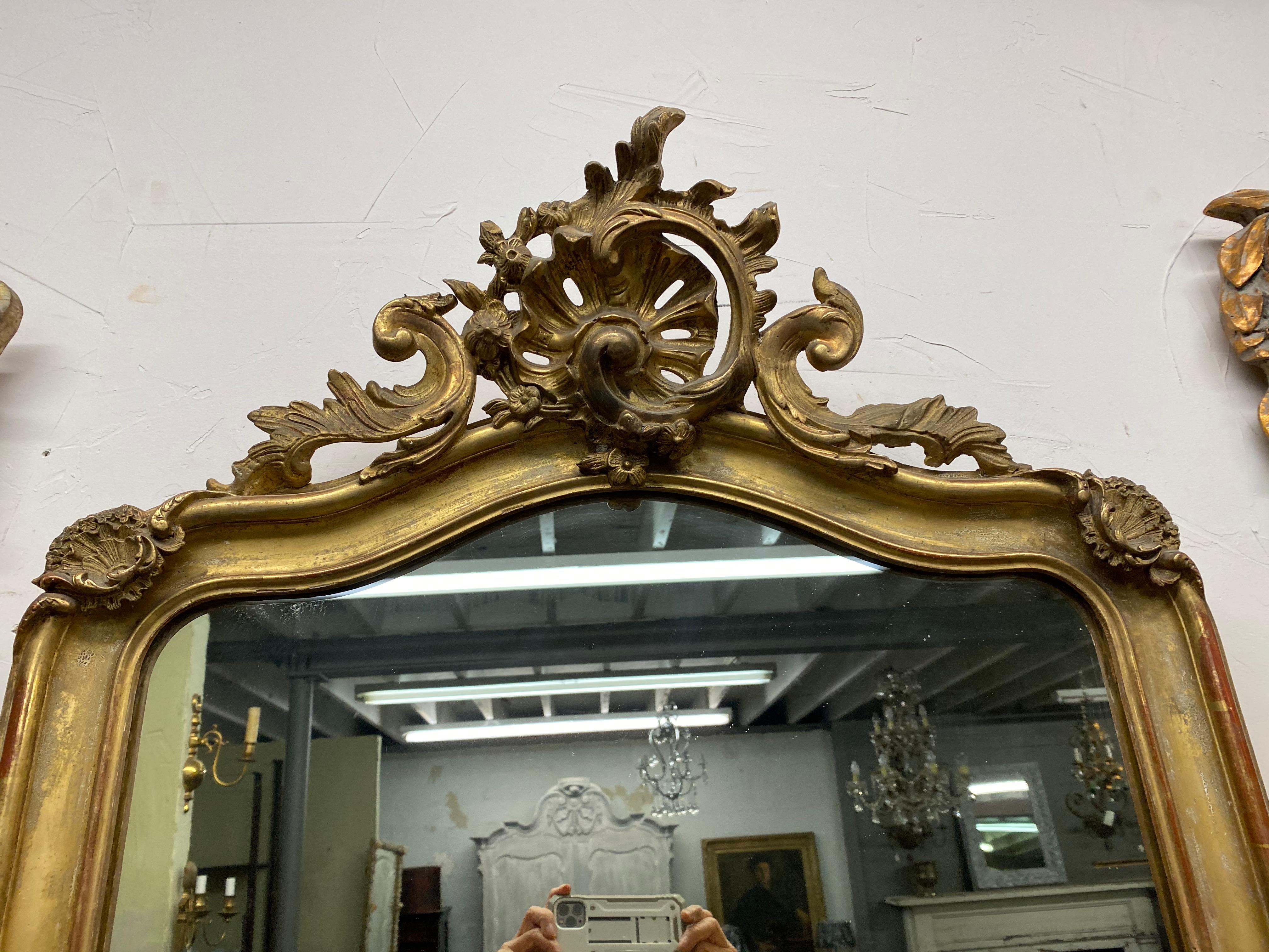 19th Century Rococo Gilt Mantel Mirror 2
