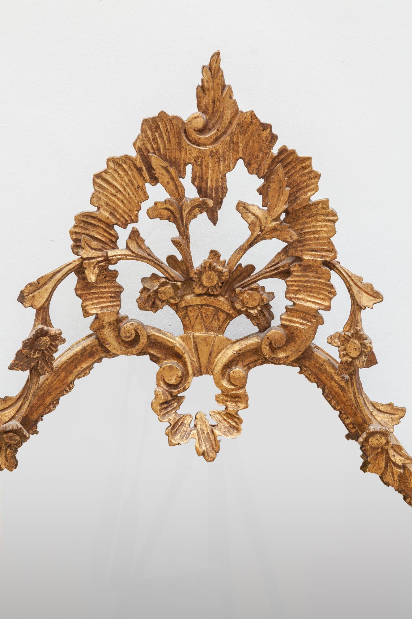 Espejo de madera dorada rococó del siglo XIX, Francia Francés