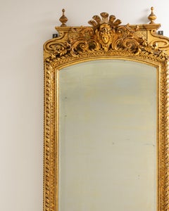 19th Century Rococo Giltwood Pier Mirror, Antique French Design