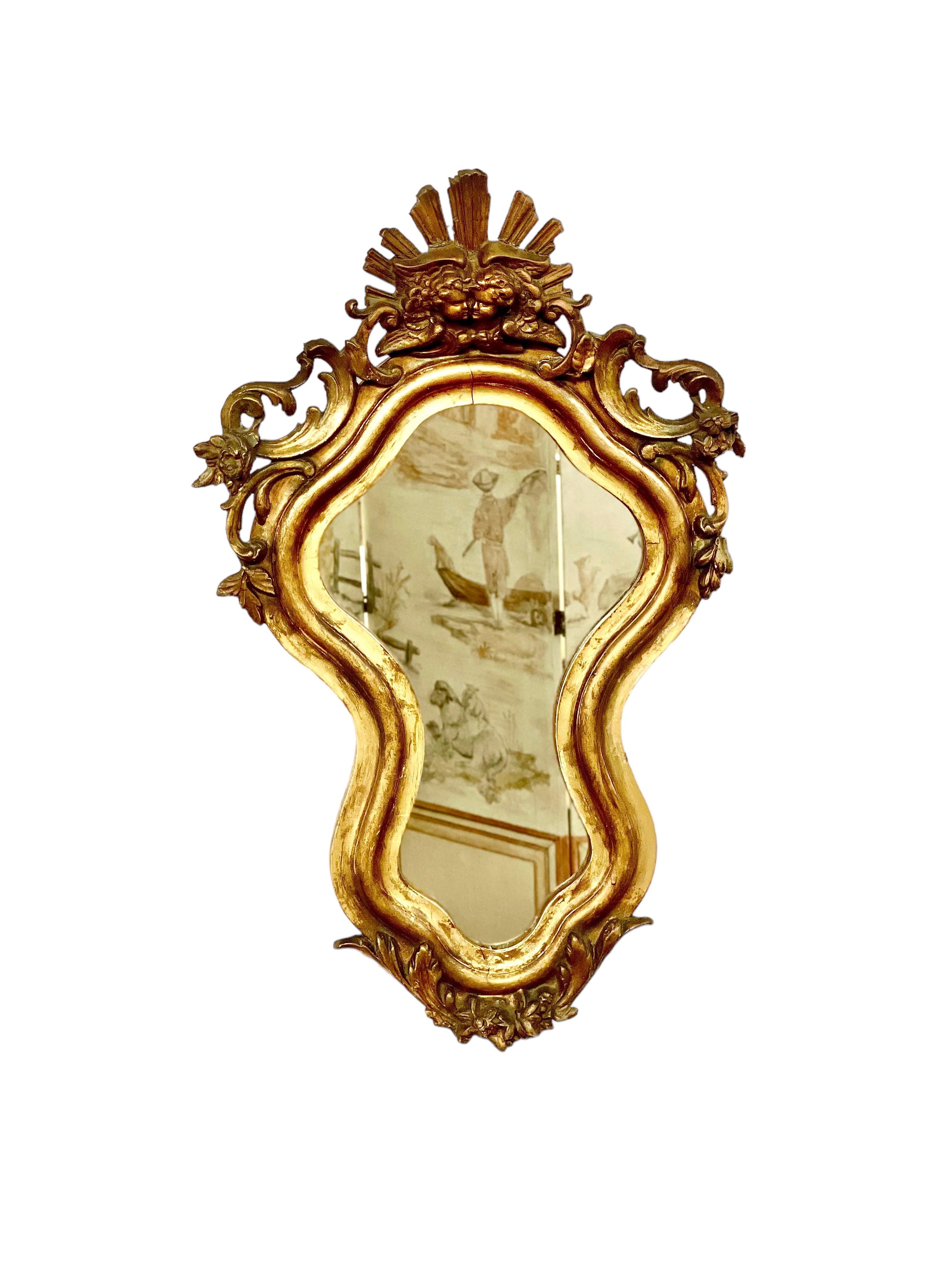 19th Century Rococo Giltwood Wall Mirror For Sale 7