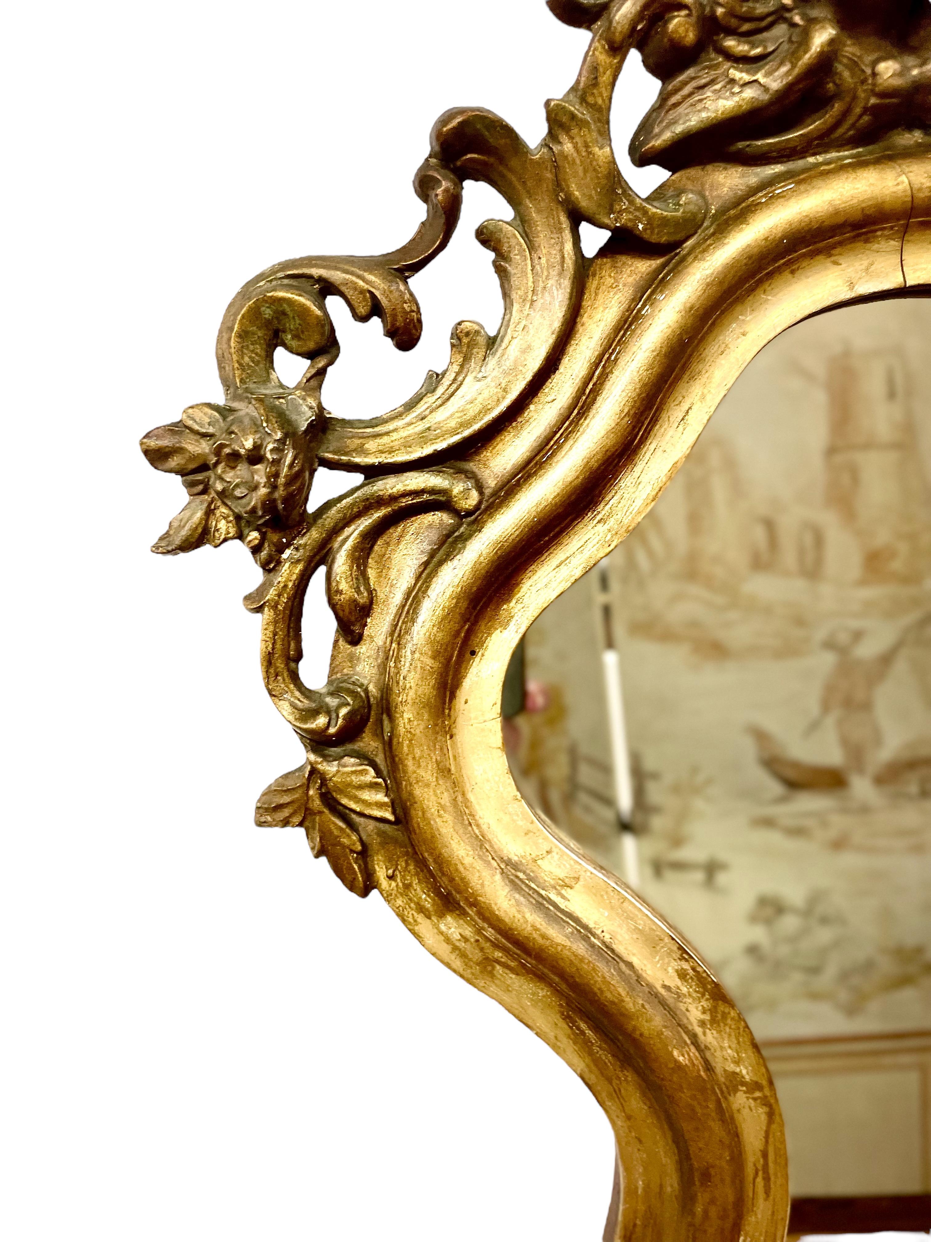 19th Century Rococo Giltwood Wall Mirror For Sale 2