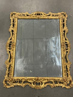 19th Century Rococo Hand Carved wood Gilt Mirror