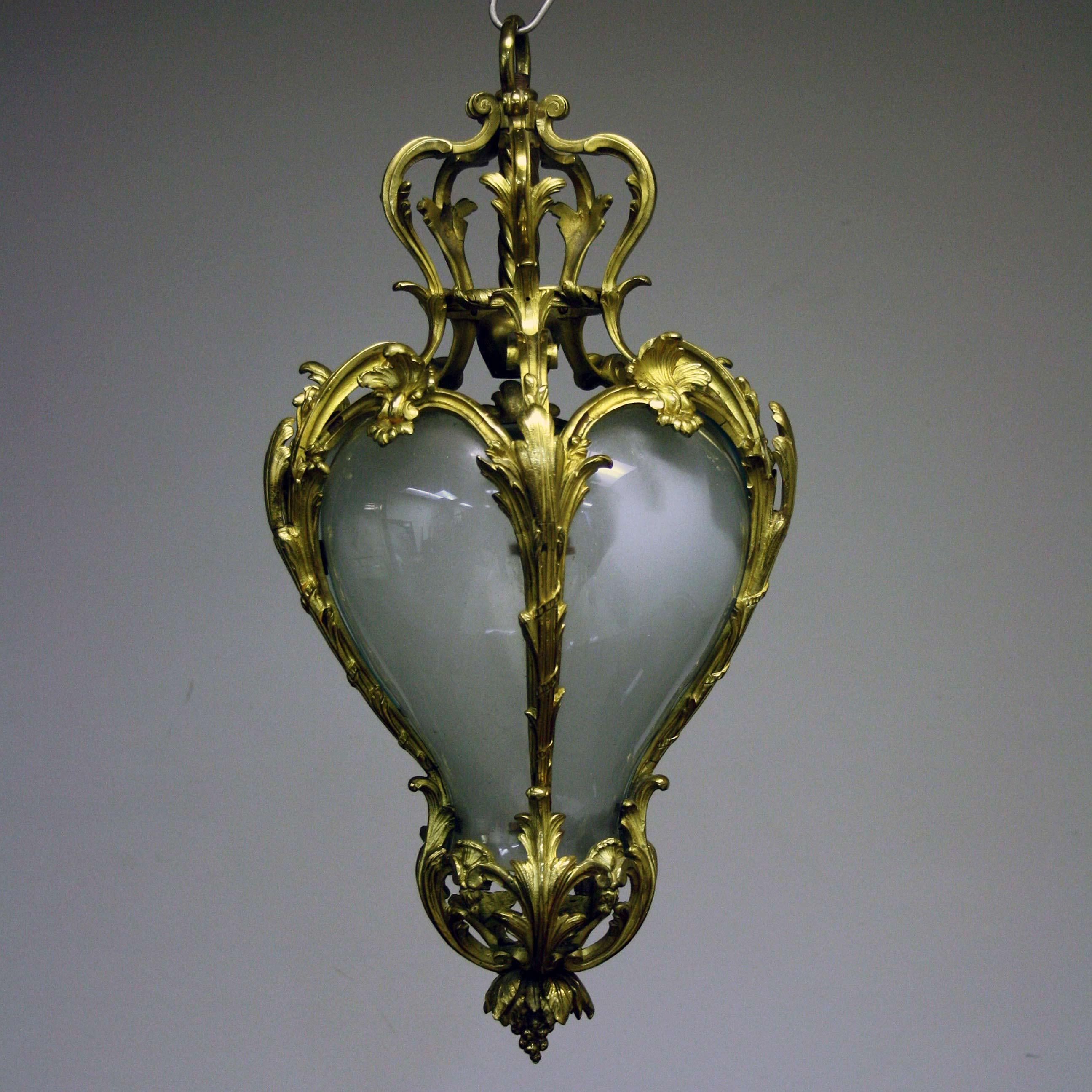 Gilt 19th Century Rococo Lantern For Sale