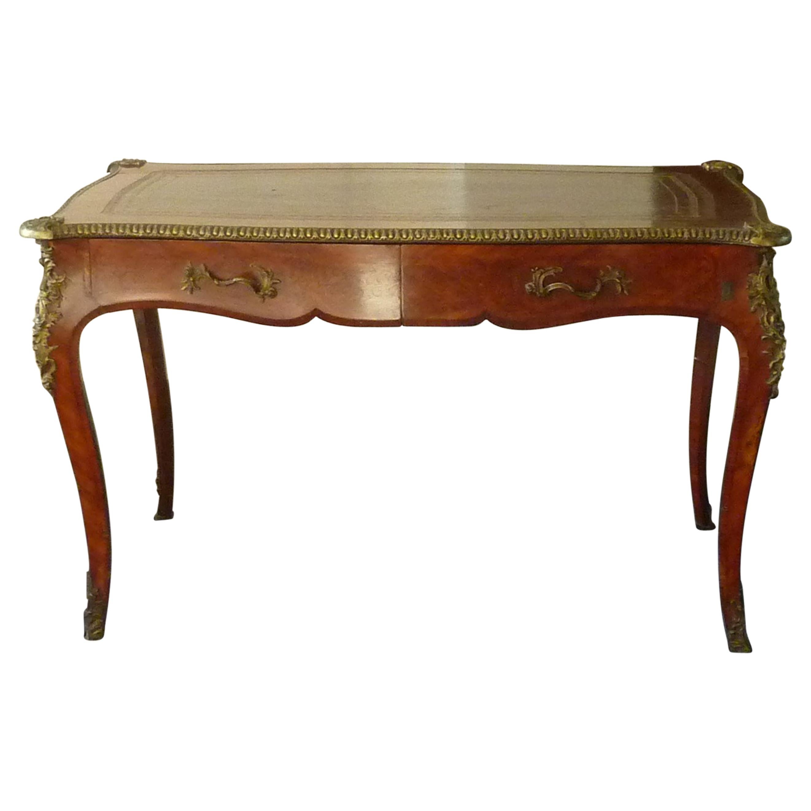 19th Century Rococo Louis XV Style Mahogany Flat Desk by James Winter and Sons For Sale