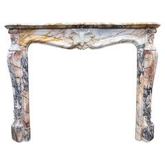 19th Century Rococo Mantel in Calacatta Calacatta Viola Siena