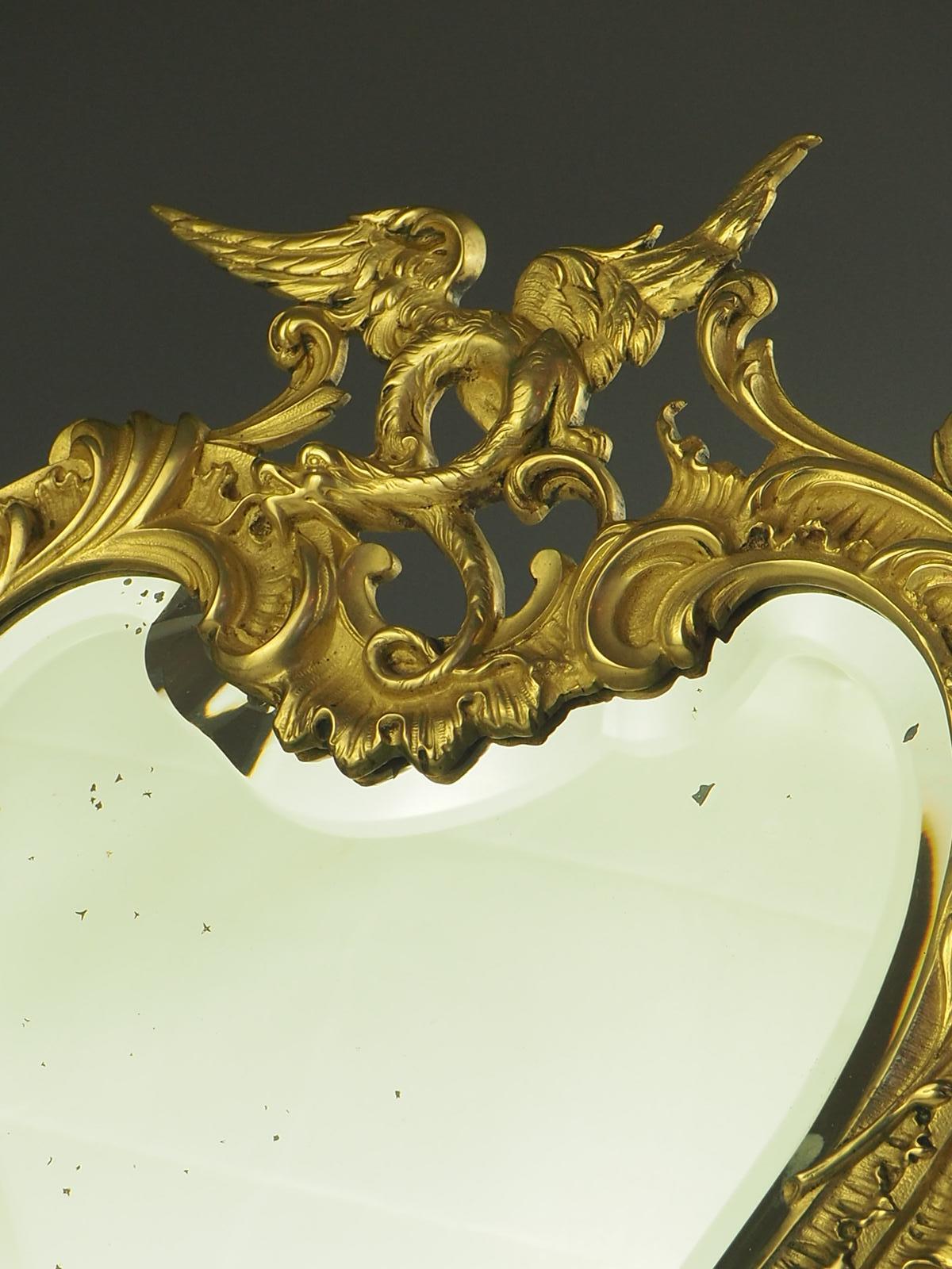 French 19th Century Rococo Revival Cartouche Bevelled Mirror