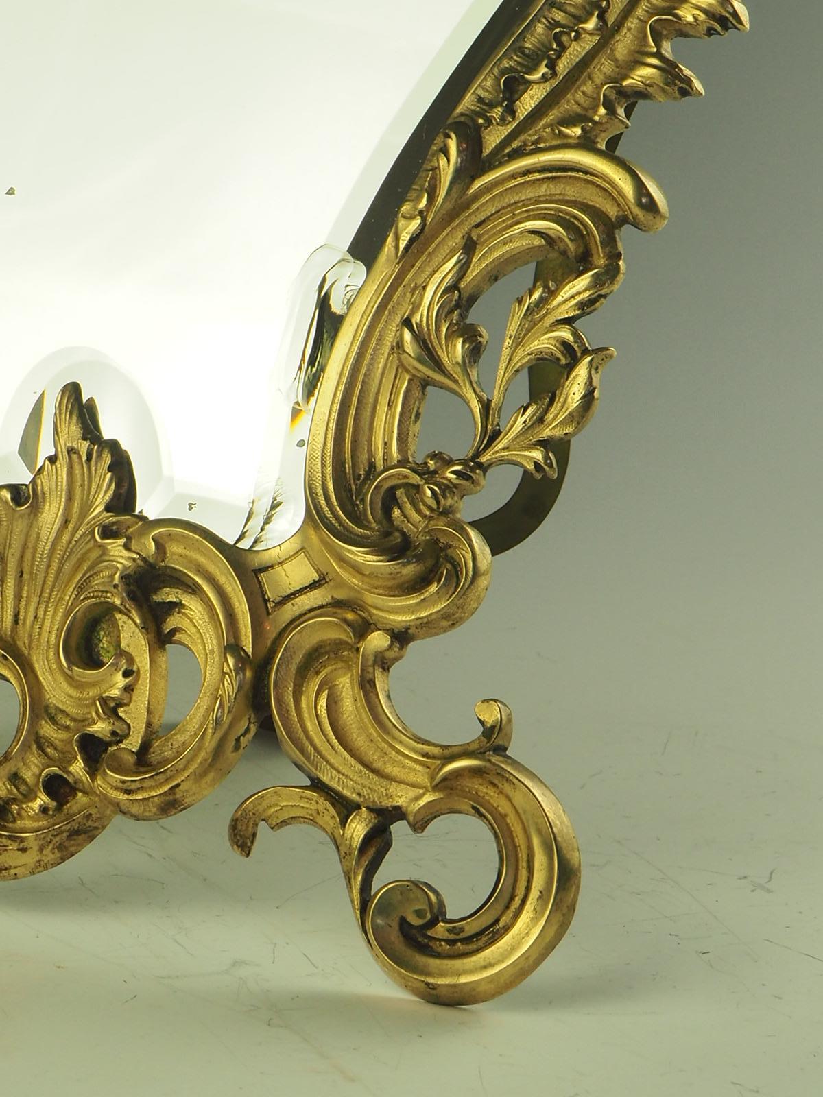 Gilt 19th Century Rococo Revival Cartouche Bevelled Mirror