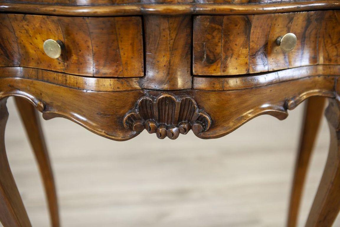 19th Century Rococo Revival Wall Console Table-Vanity in Rich Graining 6