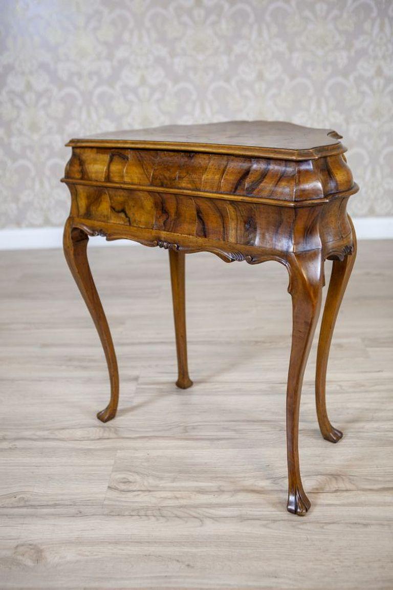 19th Century Rococo Revival Wall Console Table-Vanity in Rich Graining In Good Condition In Opole, PL