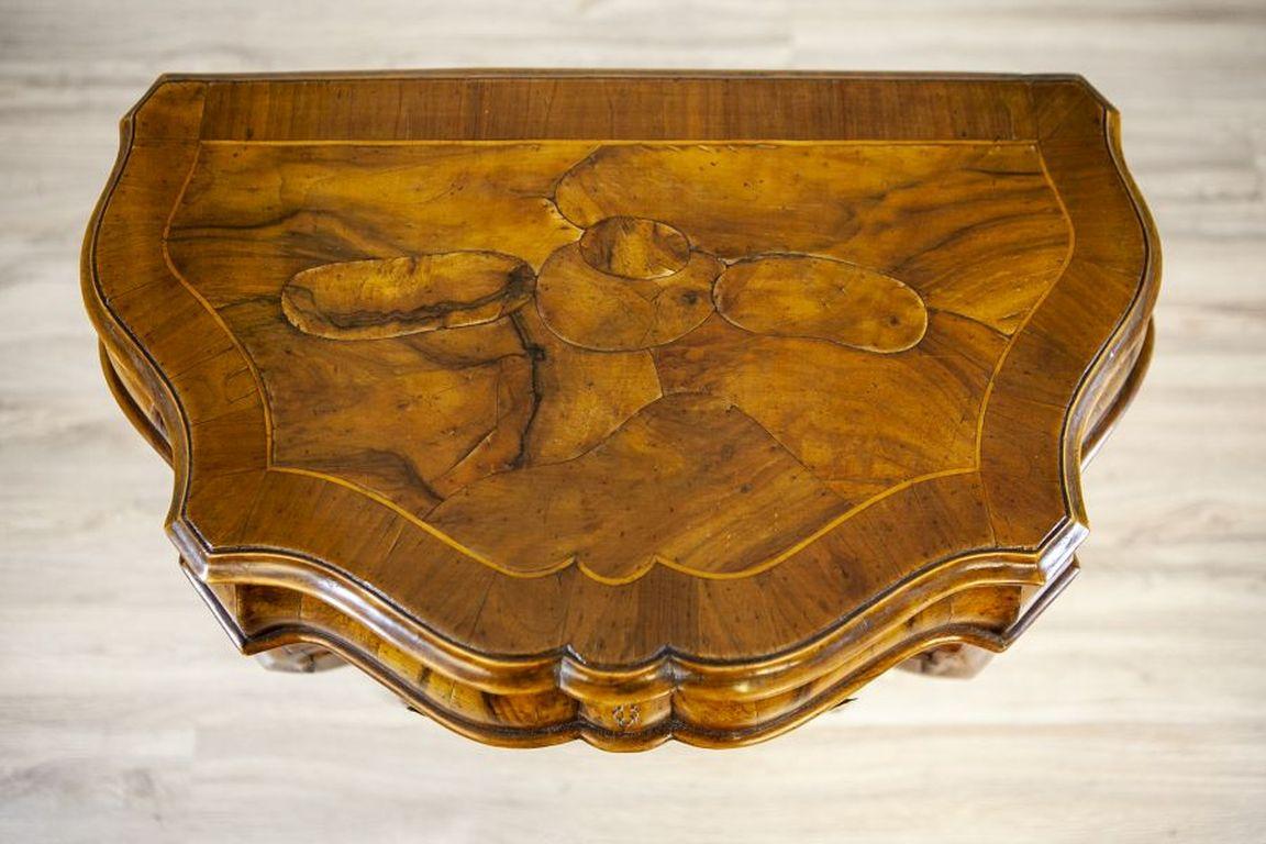 19th Century Rococo Revival Wall Console Table-Vanity in Rich Graining 2