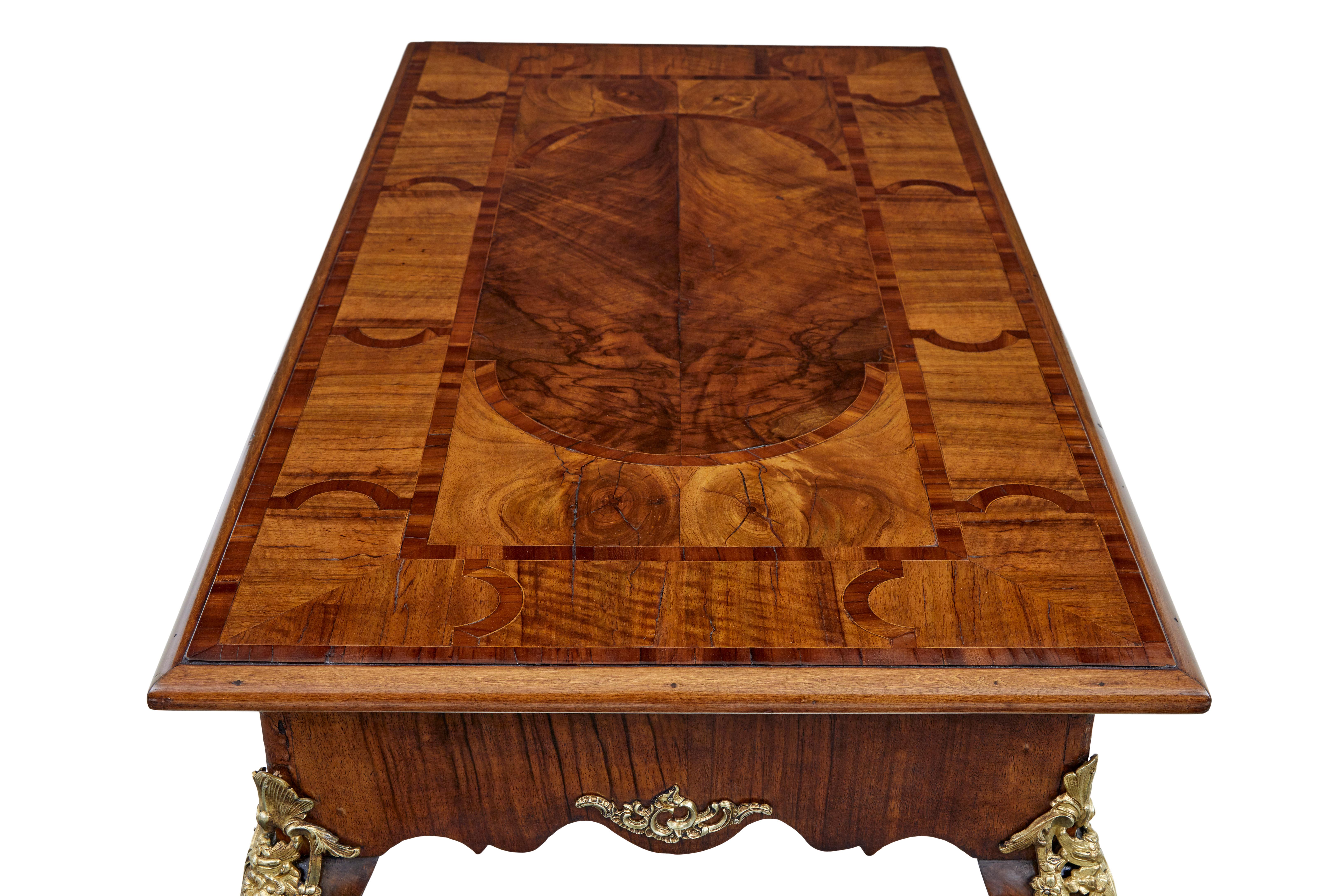 Rococo Revival 19th Century rococo revival walnut and ormolu side table For Sale