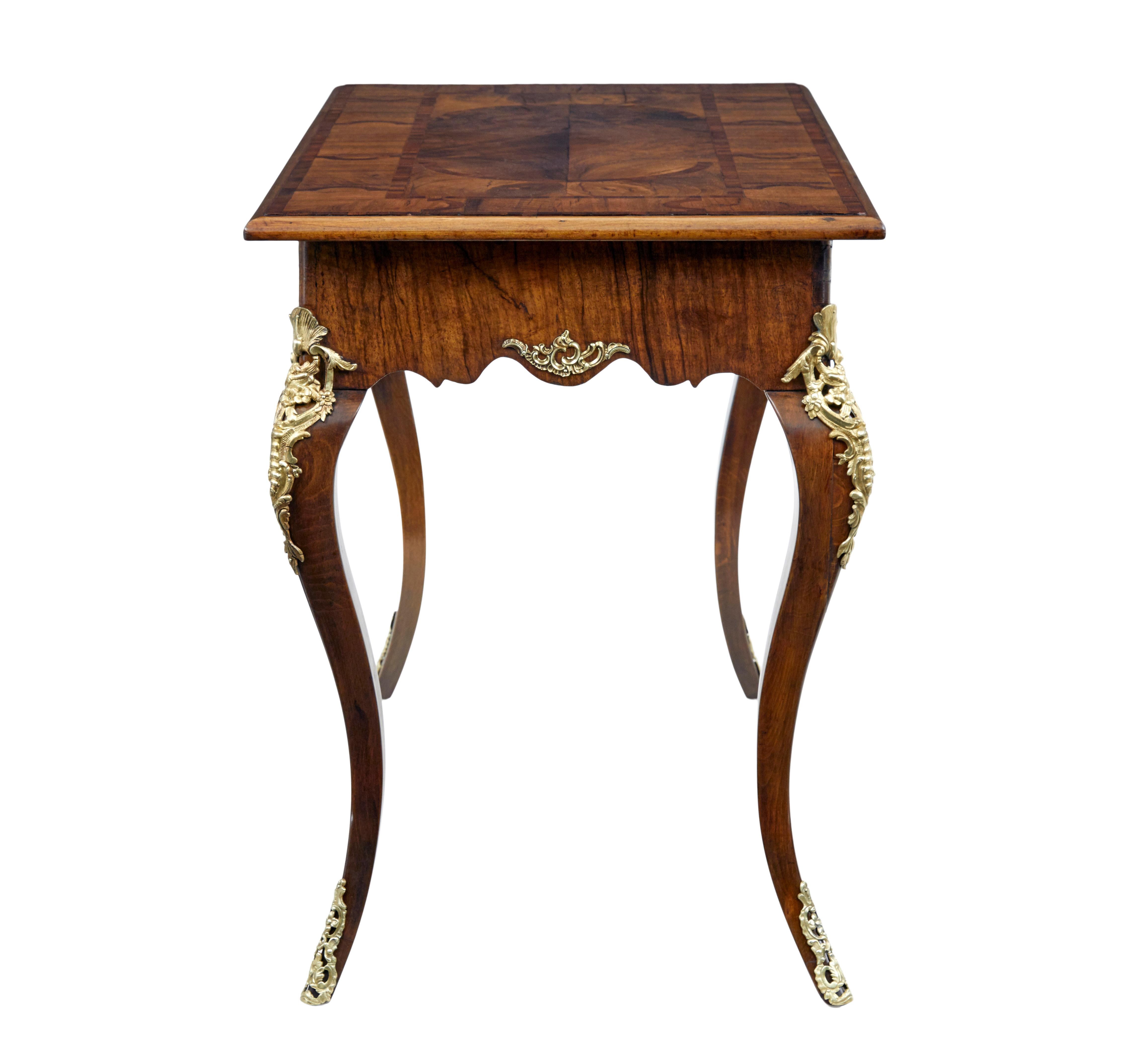 19th Century rococo revival walnut and ormolu side table In Good Condition For Sale In Debenham, Suffolk