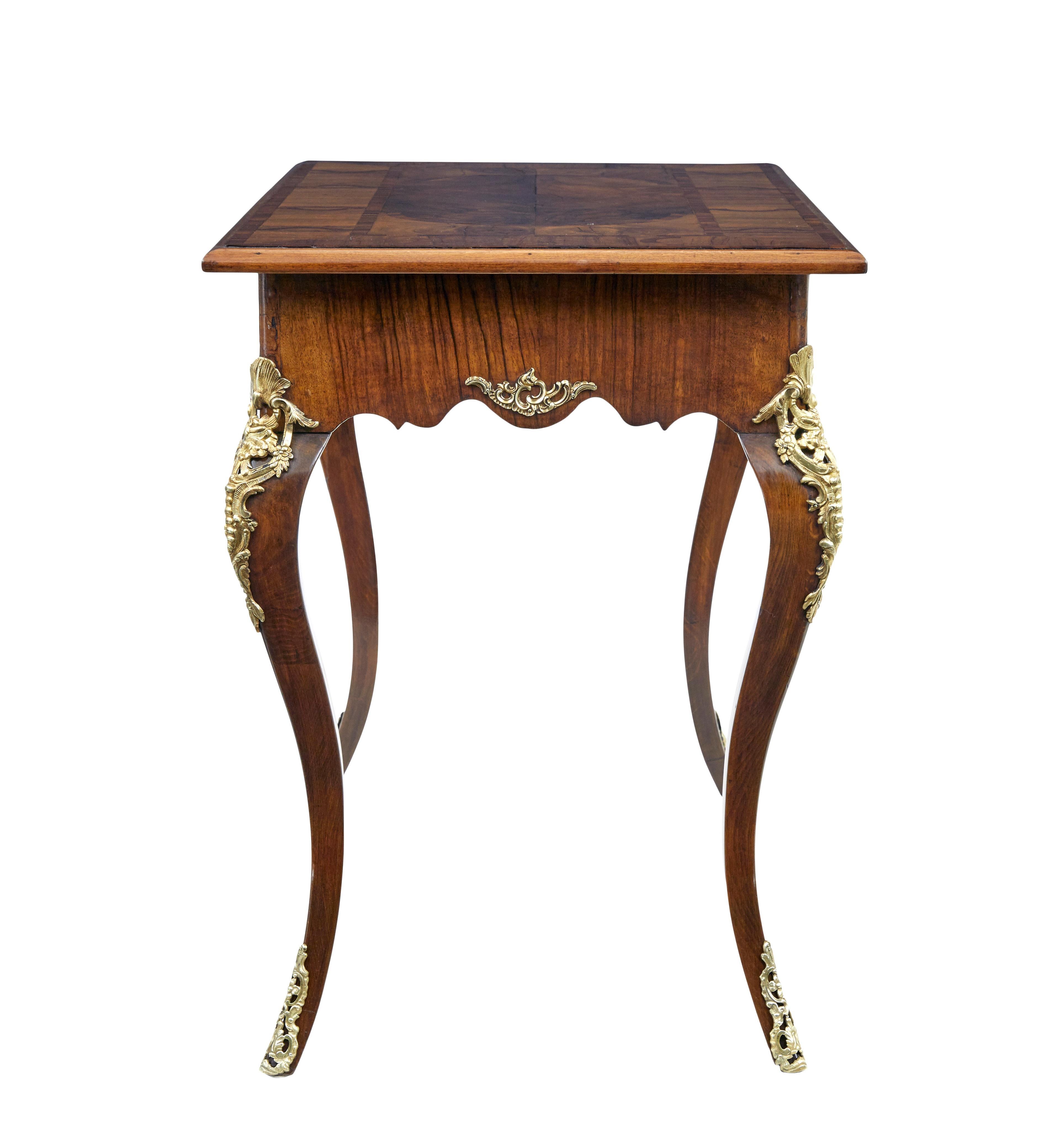 19th Century rococo revival walnut and ormolu side table For Sale 1