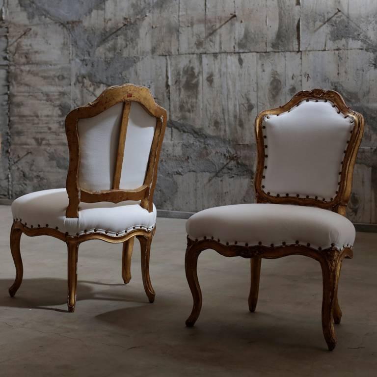 Italian 19th Century Rococo Side Chairs For Sale