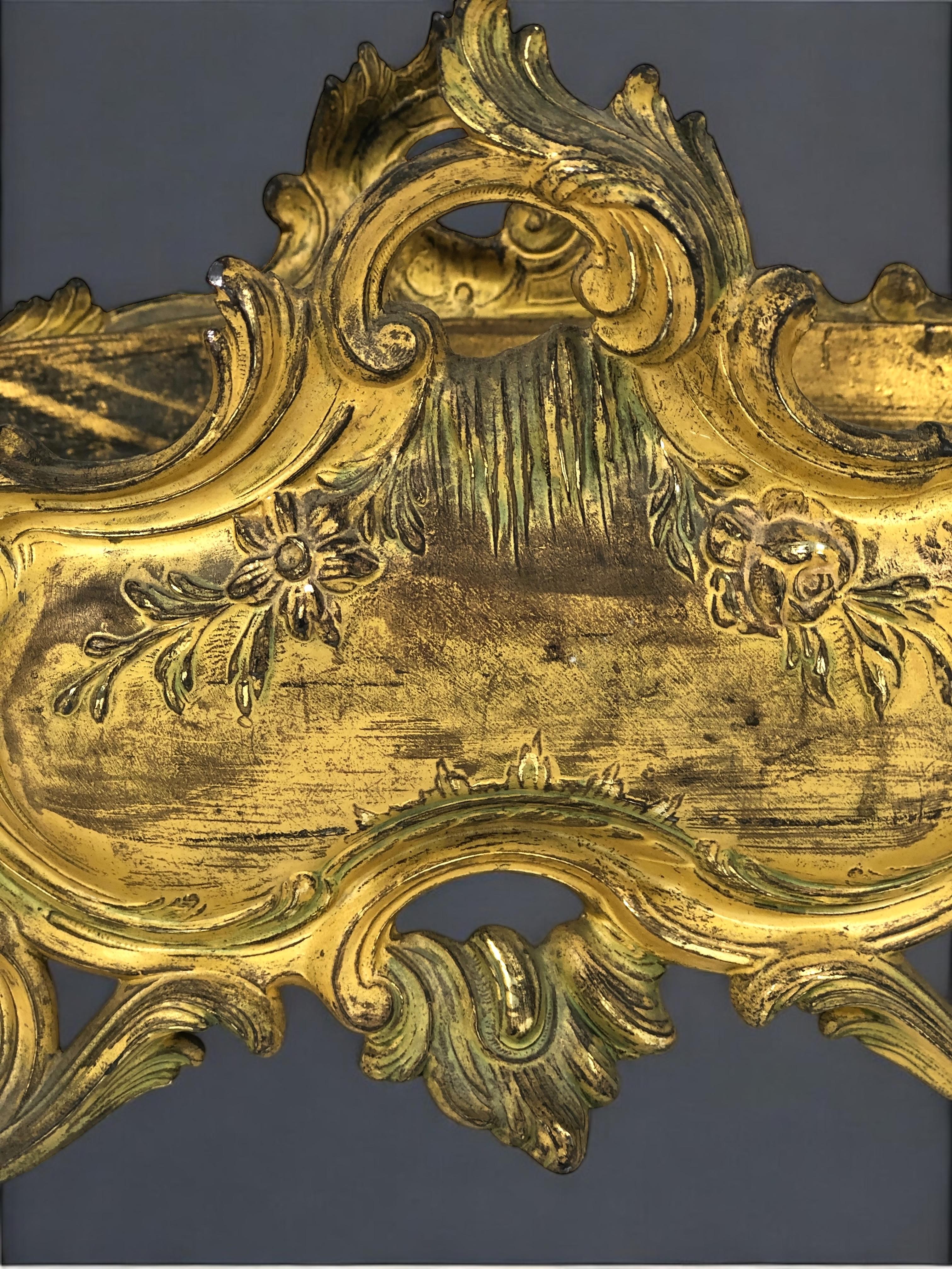 Jardinière ou centre de table en bronze doré de style rococo du 19e siècle en vente 1