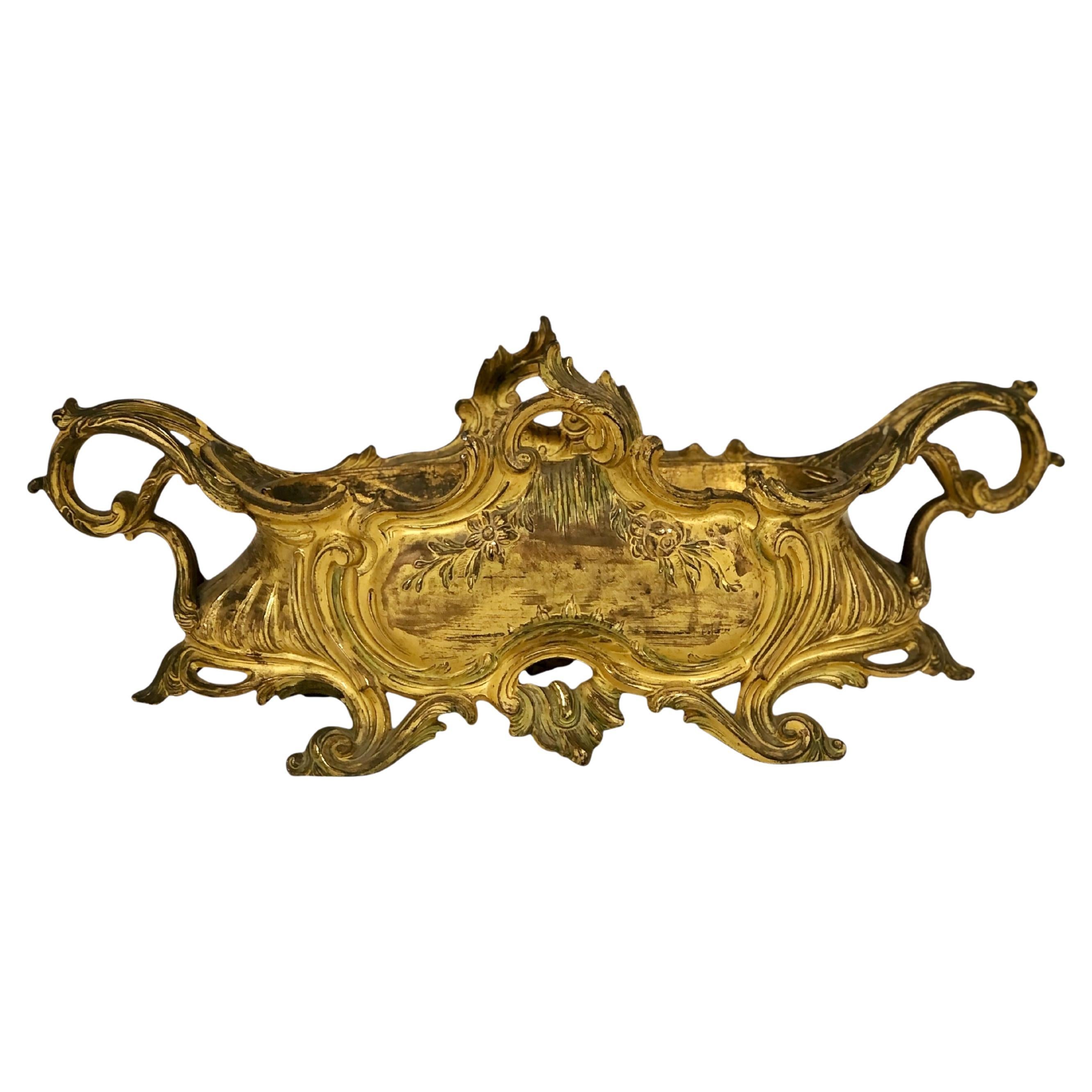 Jardinière o centrotavola in bronzo dorato del 19° secolo