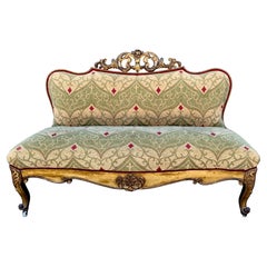 Antique 19th Century Rococo-Style Gilt Settee or Bench