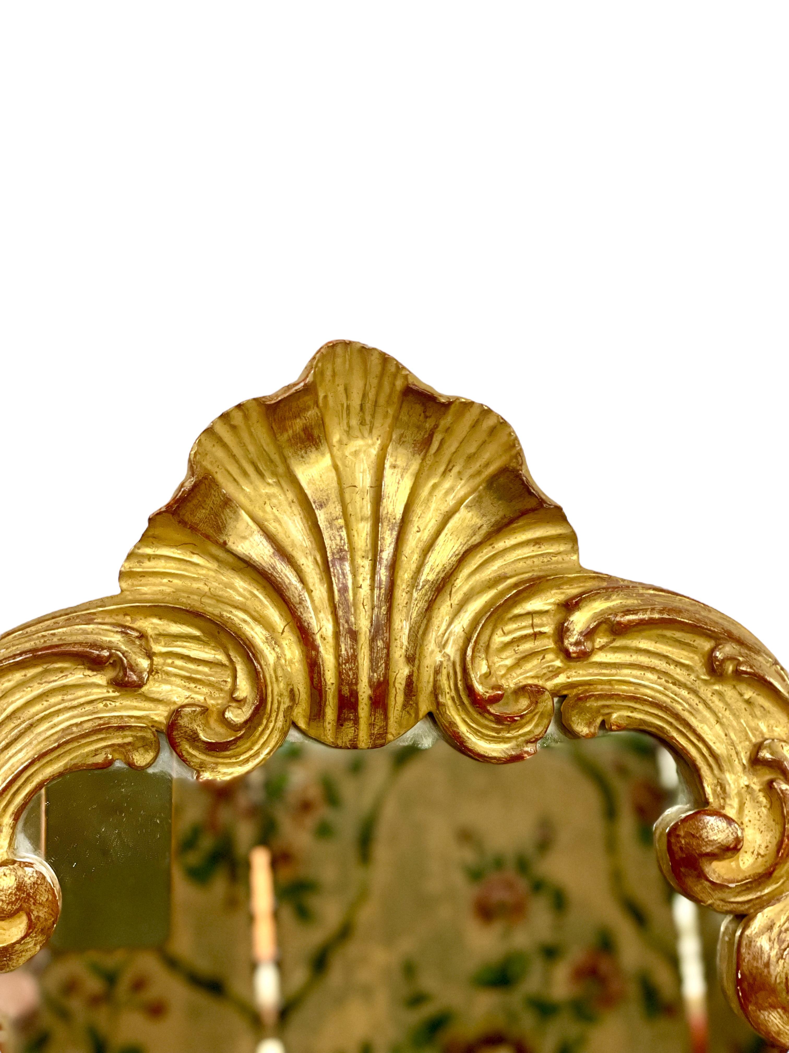 French 19th Century Rococo Style Gilt Wall Mirror For Sale