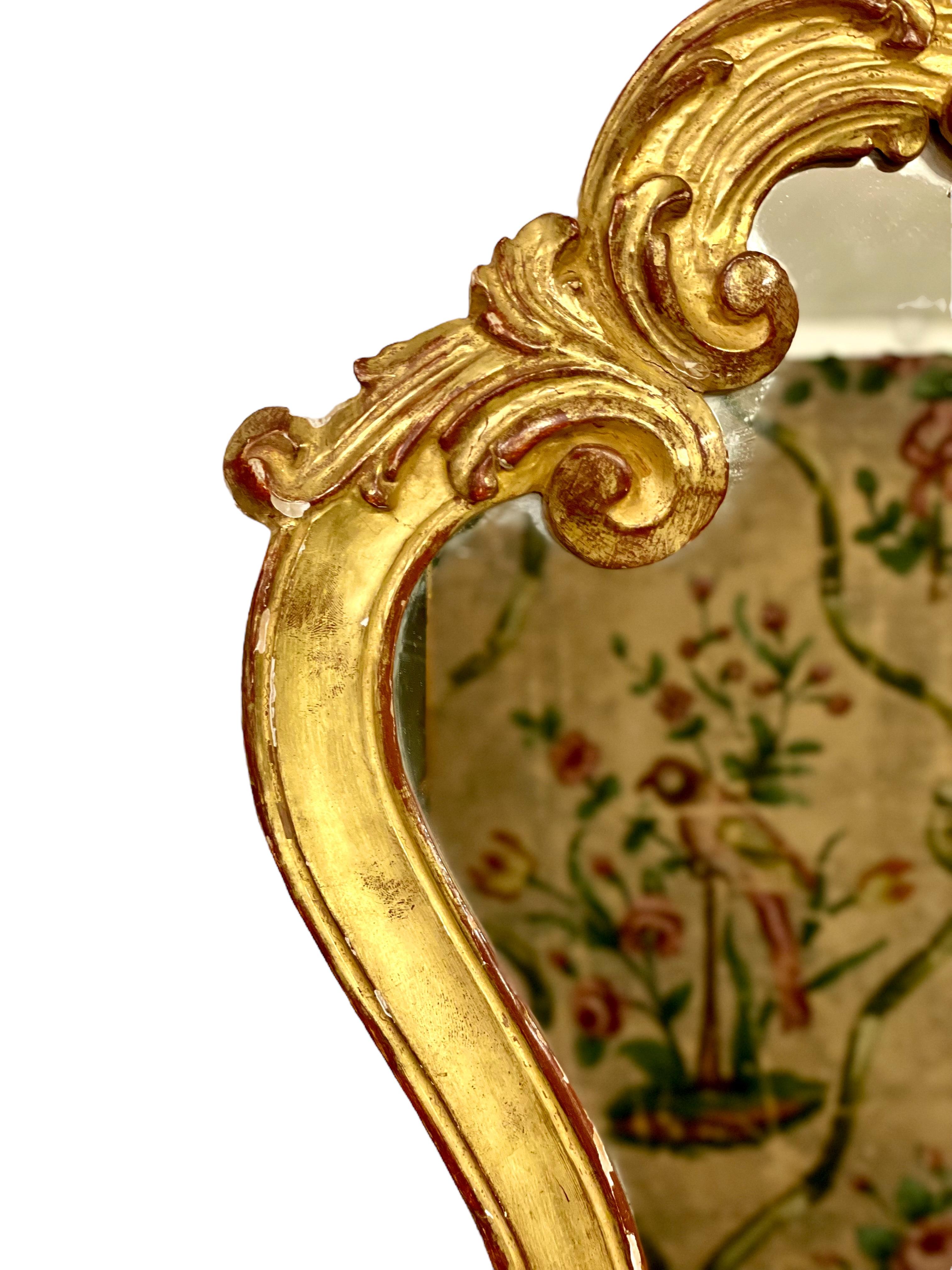 19th Century Rococo Style Gilt Wall Mirror In Good Condition For Sale In LA CIOTAT, FR