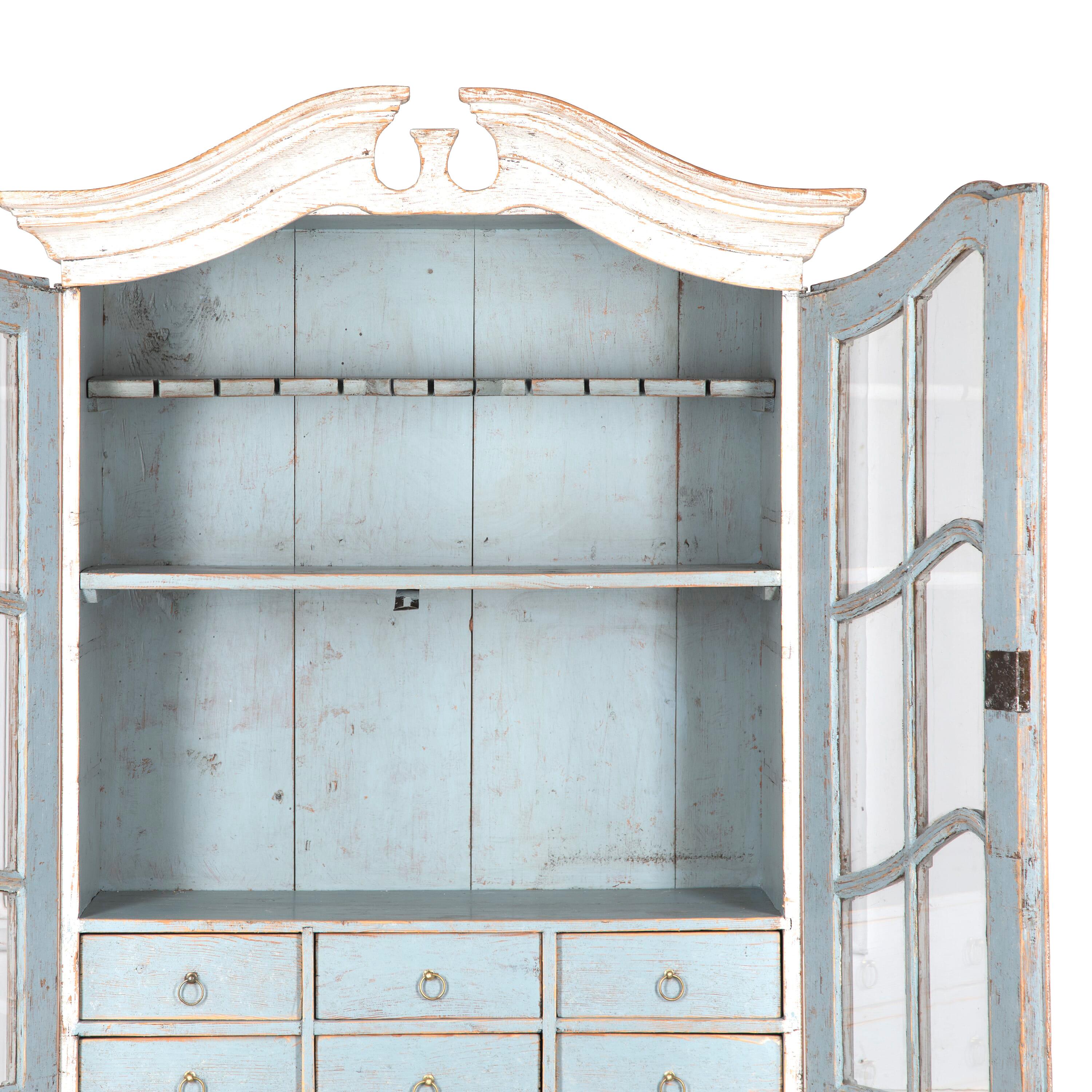 19th Century Rococo Style Glazed Cabinet For Sale 2