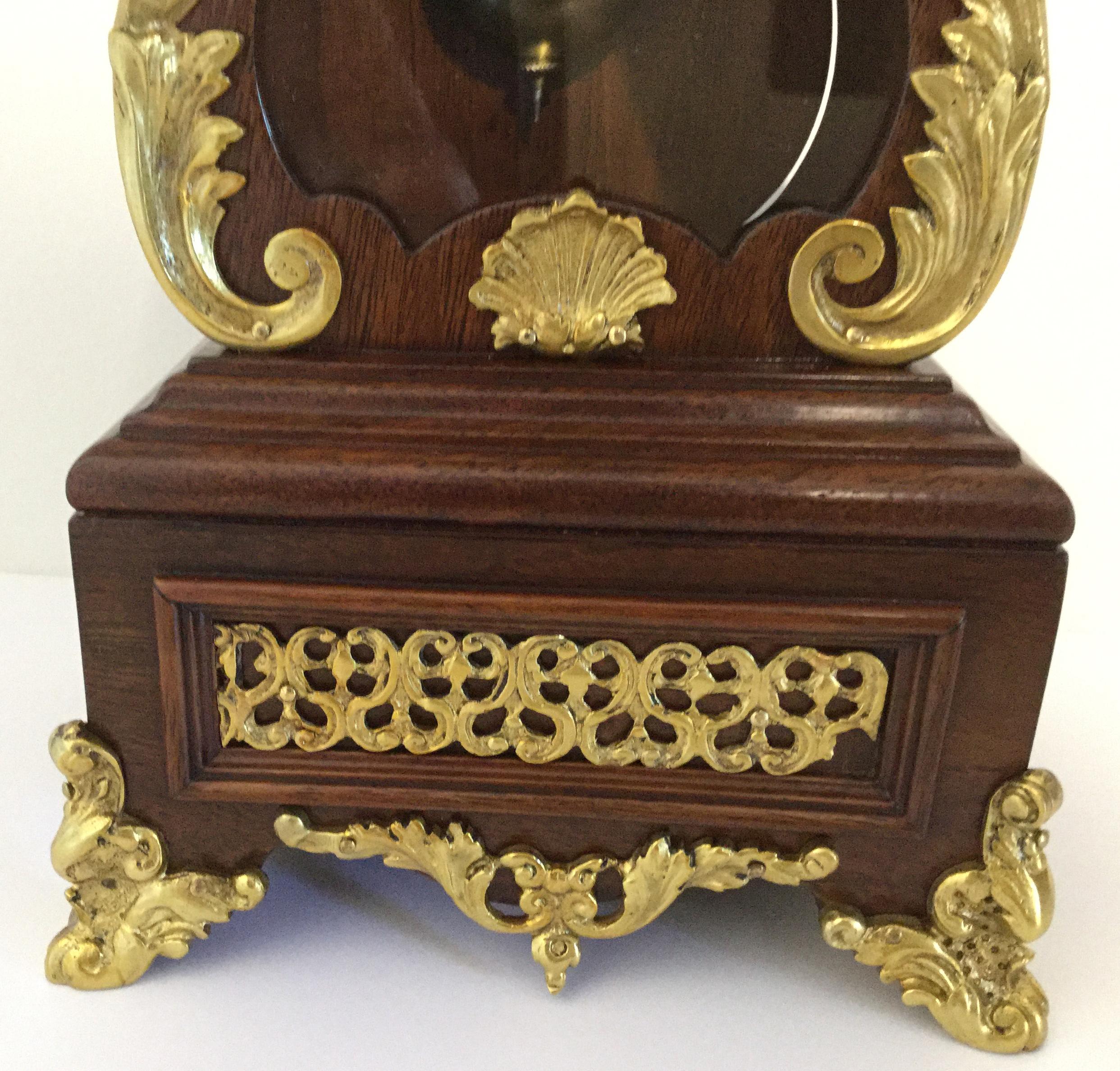 Late 19th Century Rococo Style Miniature Longcase Clock, Mahogany Case, circa 1870 For Sale