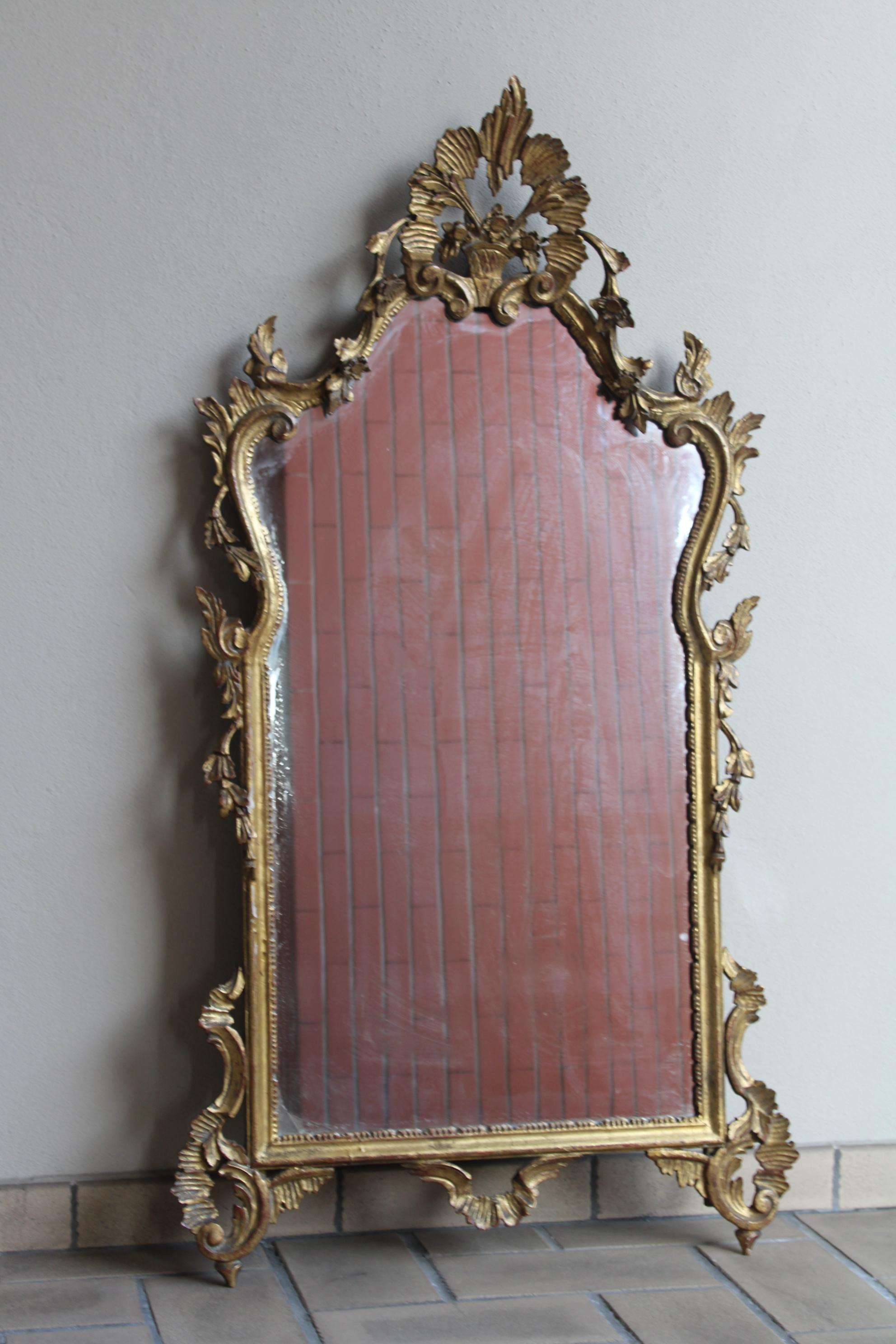19th Century Rococo Style Wall Mirror  For Sale 6