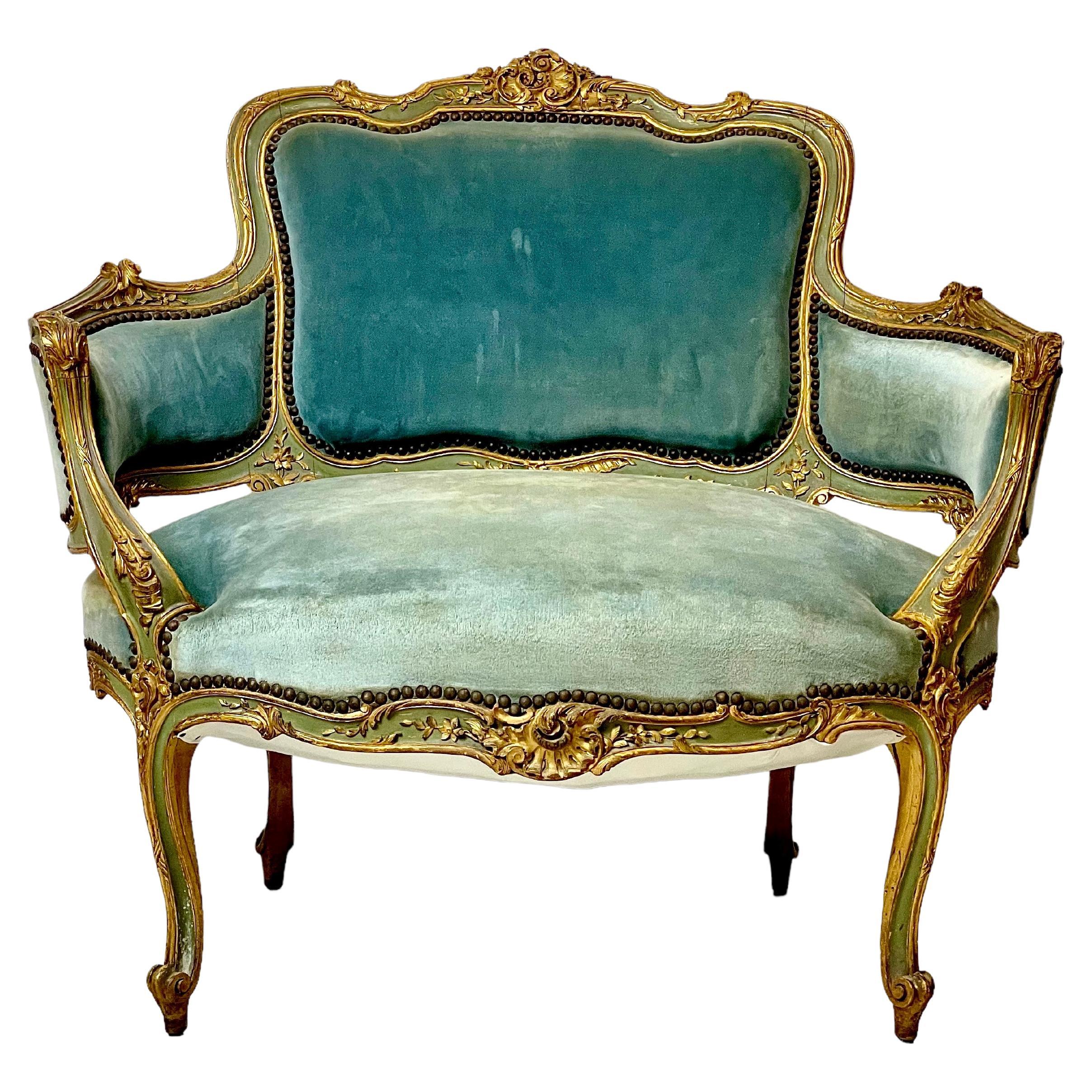 19th Century Rococo Style Wide Marquise Chair
