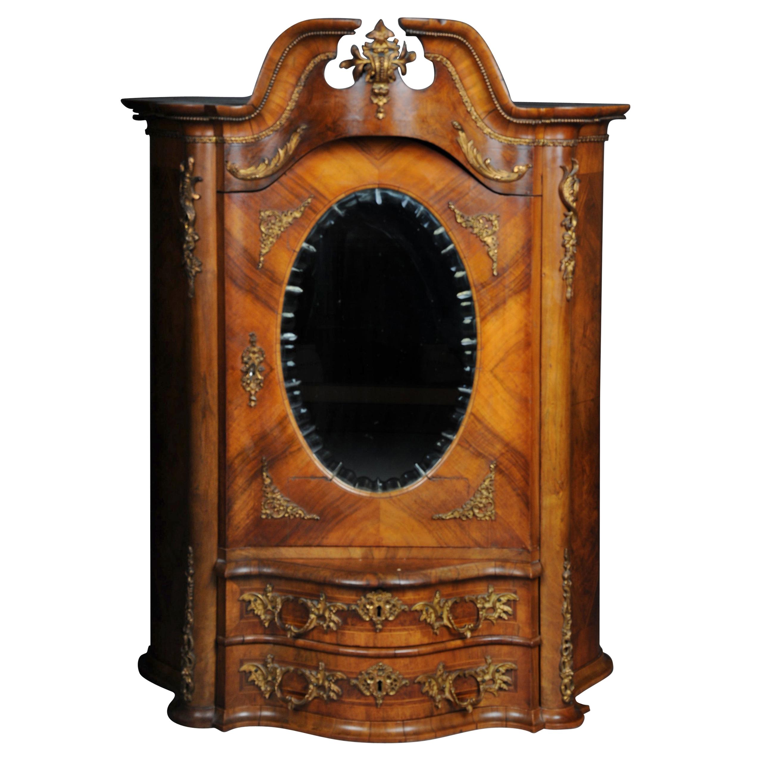 19th Century Rococo Top Cabinet Walnut Root, Germany For Sale